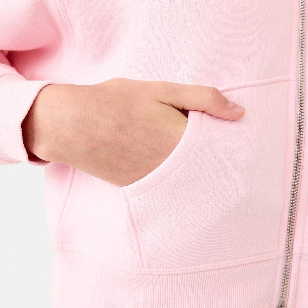 5 Cropped Zip Through Hoodie Pearl Pink, 5 of 10