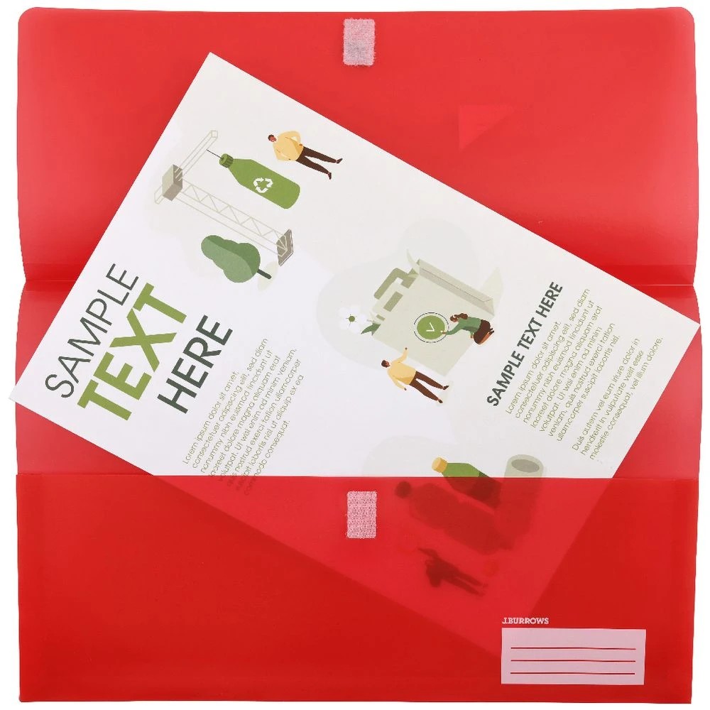 3 J.Burrows Foolscap Document Wallet Red, 3 of 3