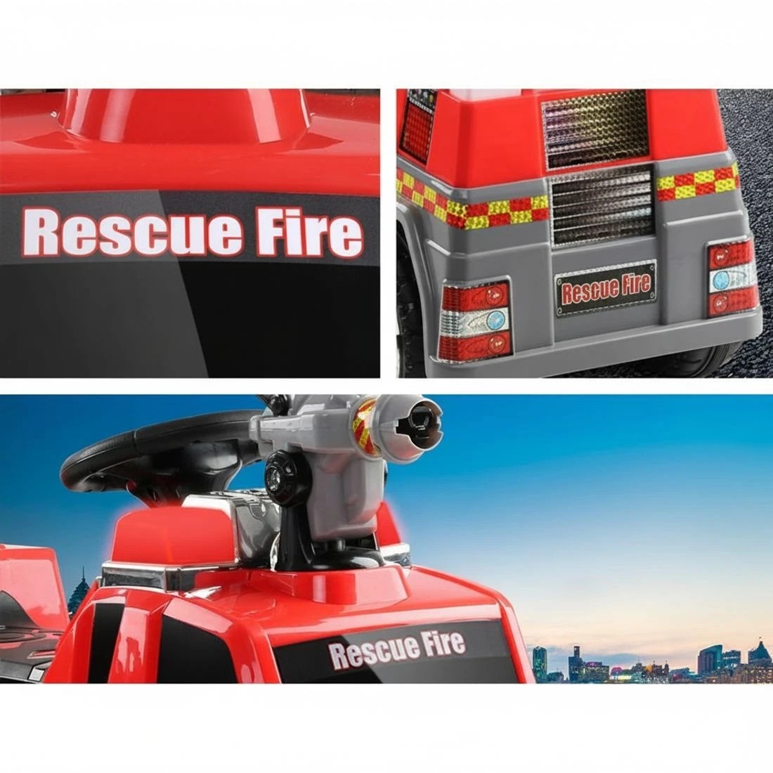 4 Rigo Kids Electric Ride On Car Fire Engine Fighting Truck Toy Cars 6V - Red, 4 of 6