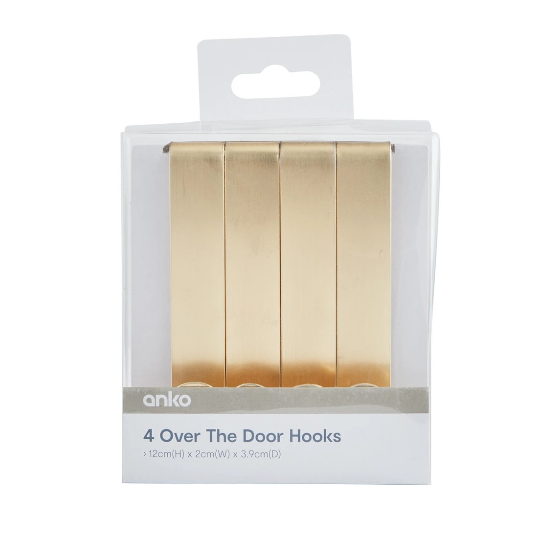 6 4 Pack Over The Door Hooks - Gold Look, 6 of 6