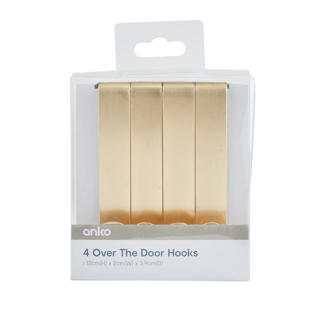 6 4 Pack Over The Door Hooks - Gold Look, 6 of 6