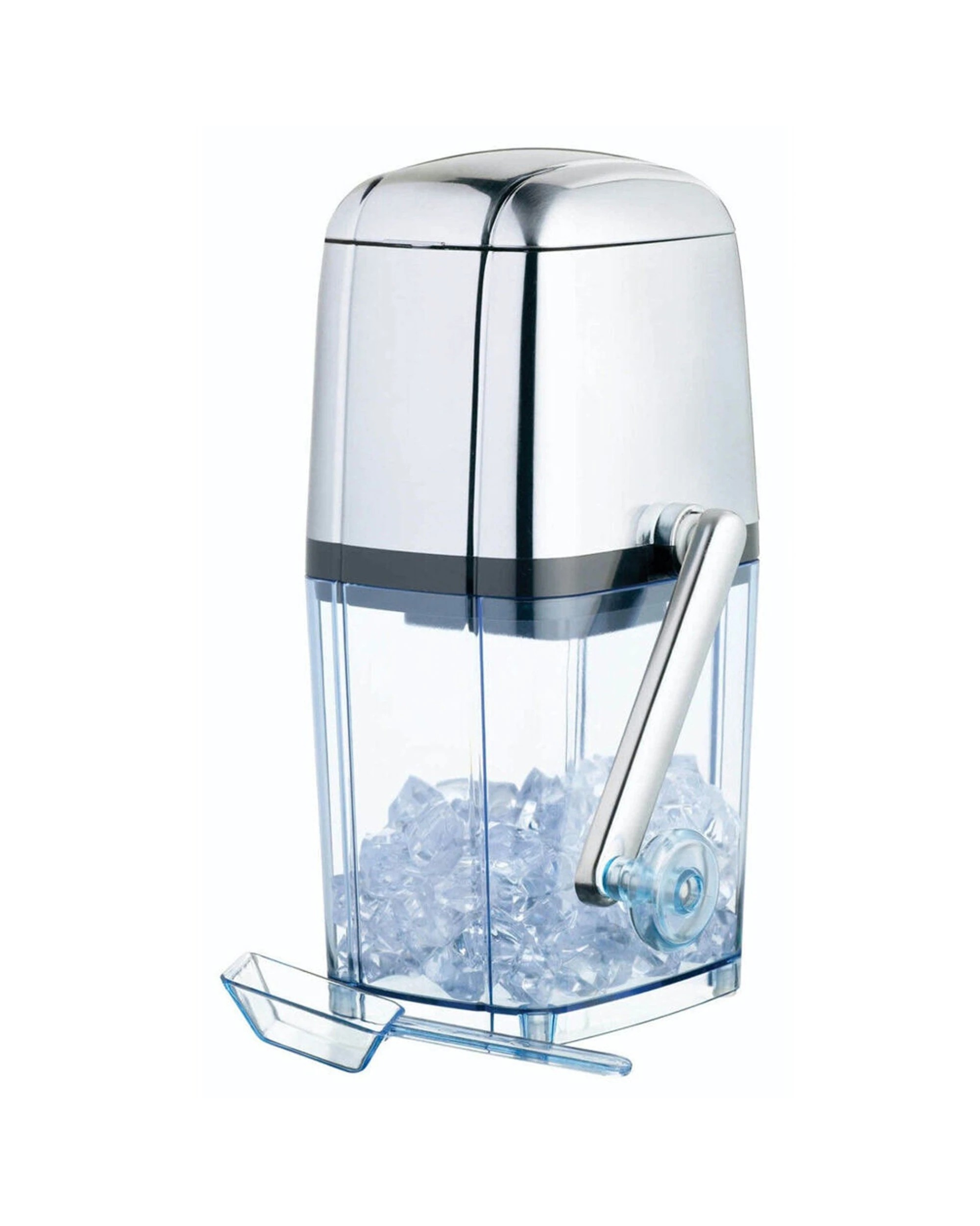 1 Barcraft 28cm Plastic Rotary Action Ice Crusher Shredding Machine - Silver, 1 of 8