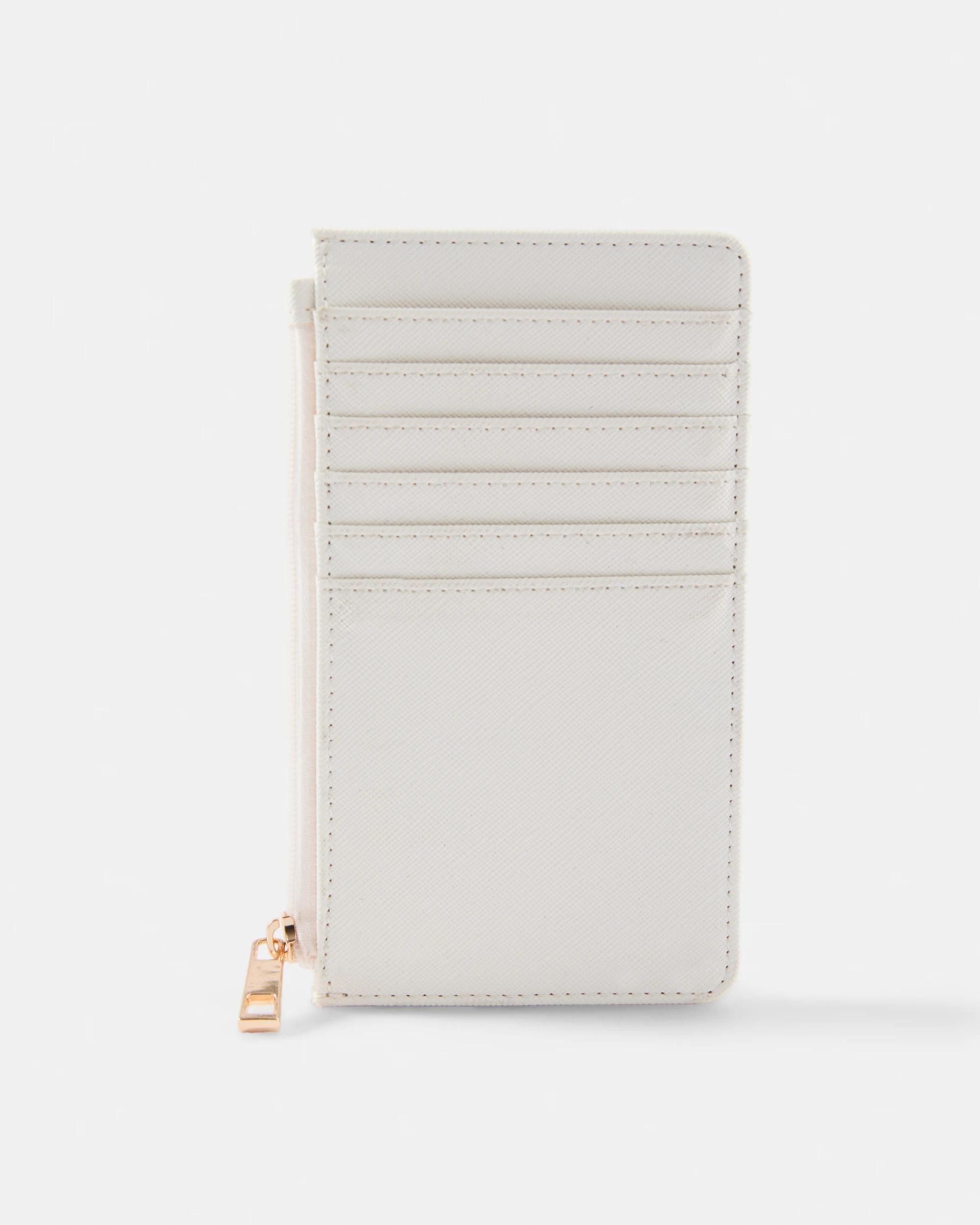 1 Zip Card Purse Fawn White, 1 of 4