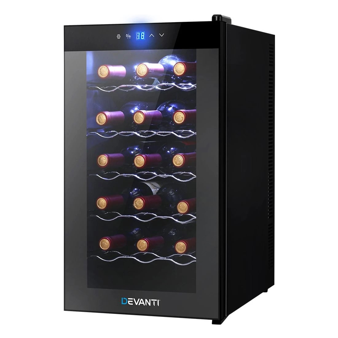 2 Devanti Wine Fridge Cooler 18 Bottles - Black, 2 of 8