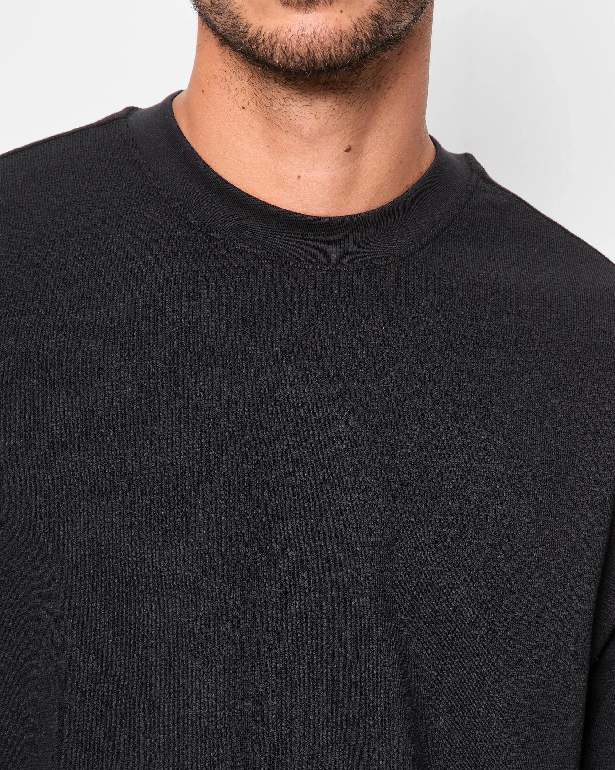 5 Target Australian Cotton Blend Long Sleeve Textured T-Shirt BLACK, 5 of 5