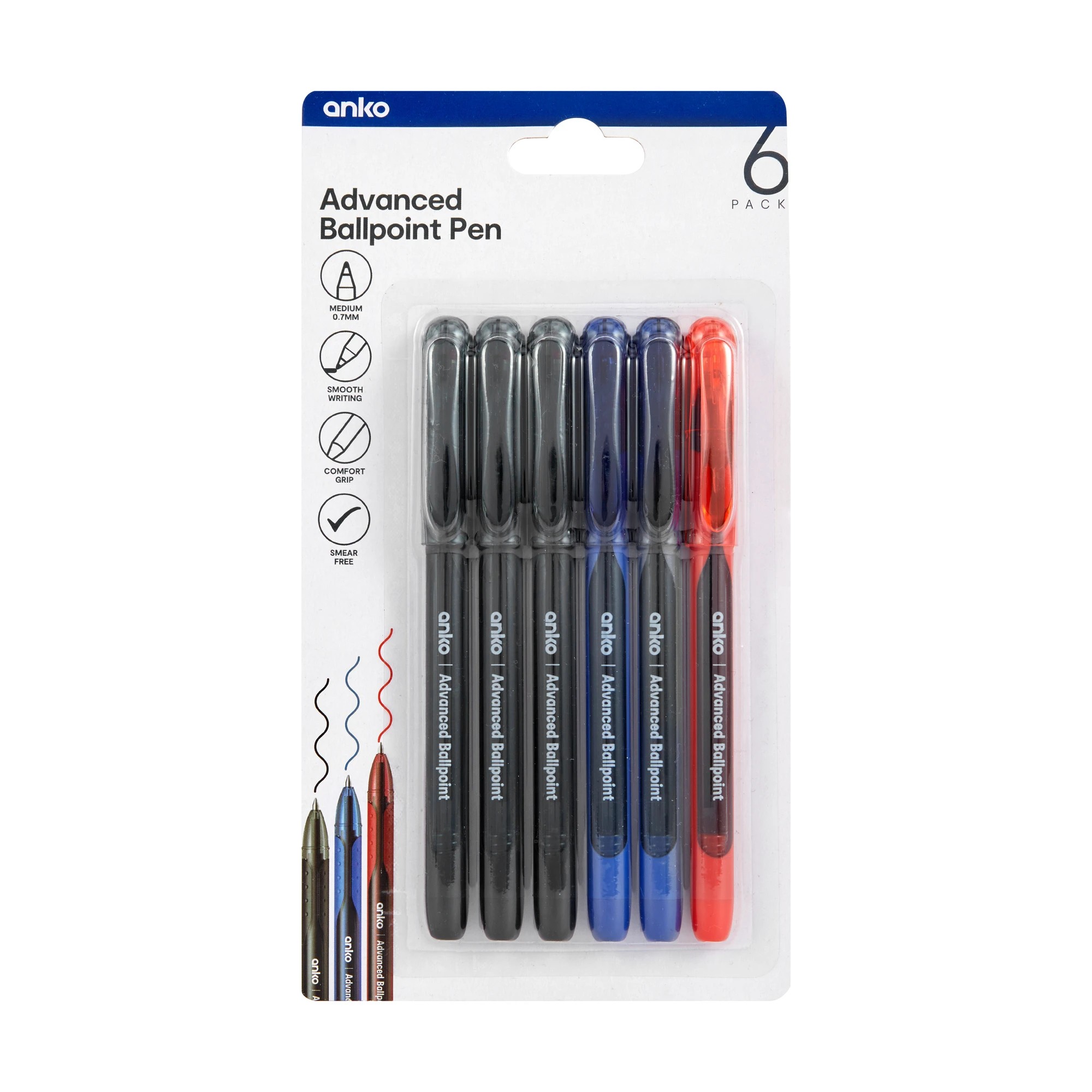 1 6 Pack Advanced Ballpoint Pens, 1 of 4