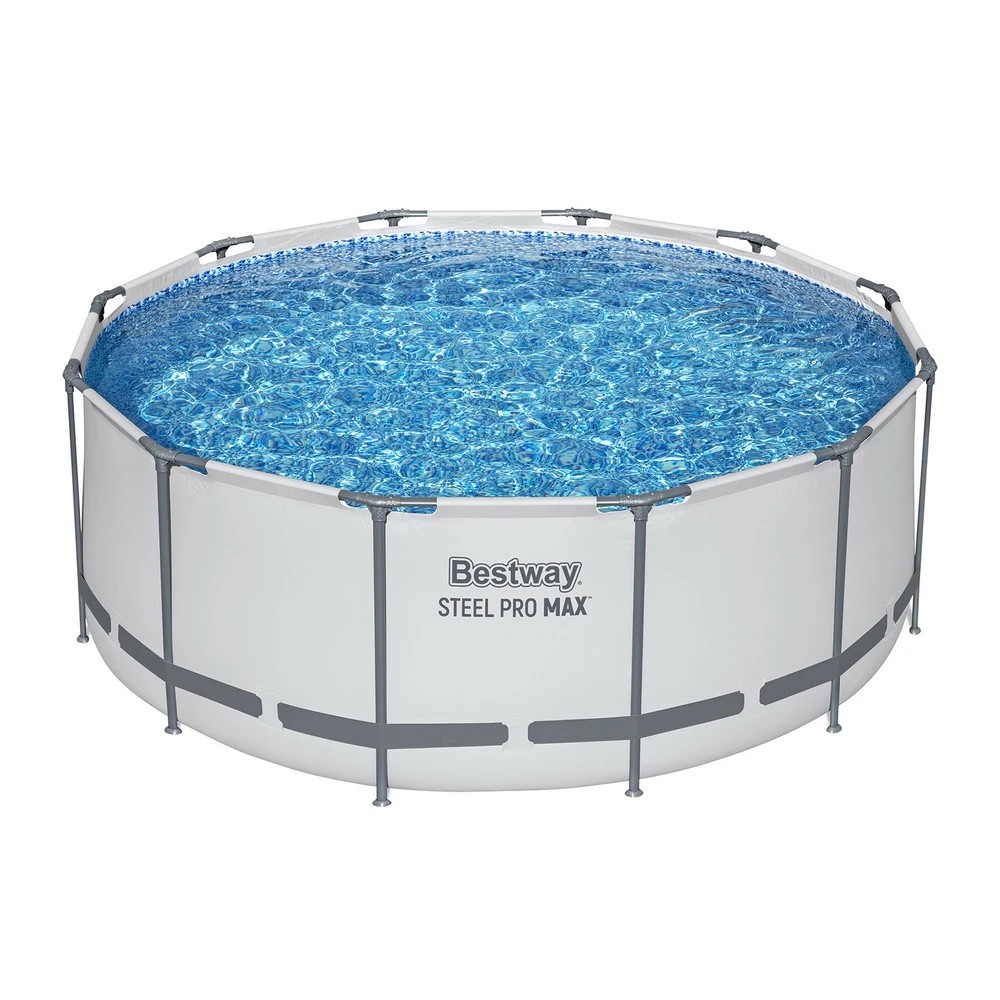 1 Bestway 366cm Swimming Pool Round w/ Filter Pump Cover Ladder - White, 1 of 5
