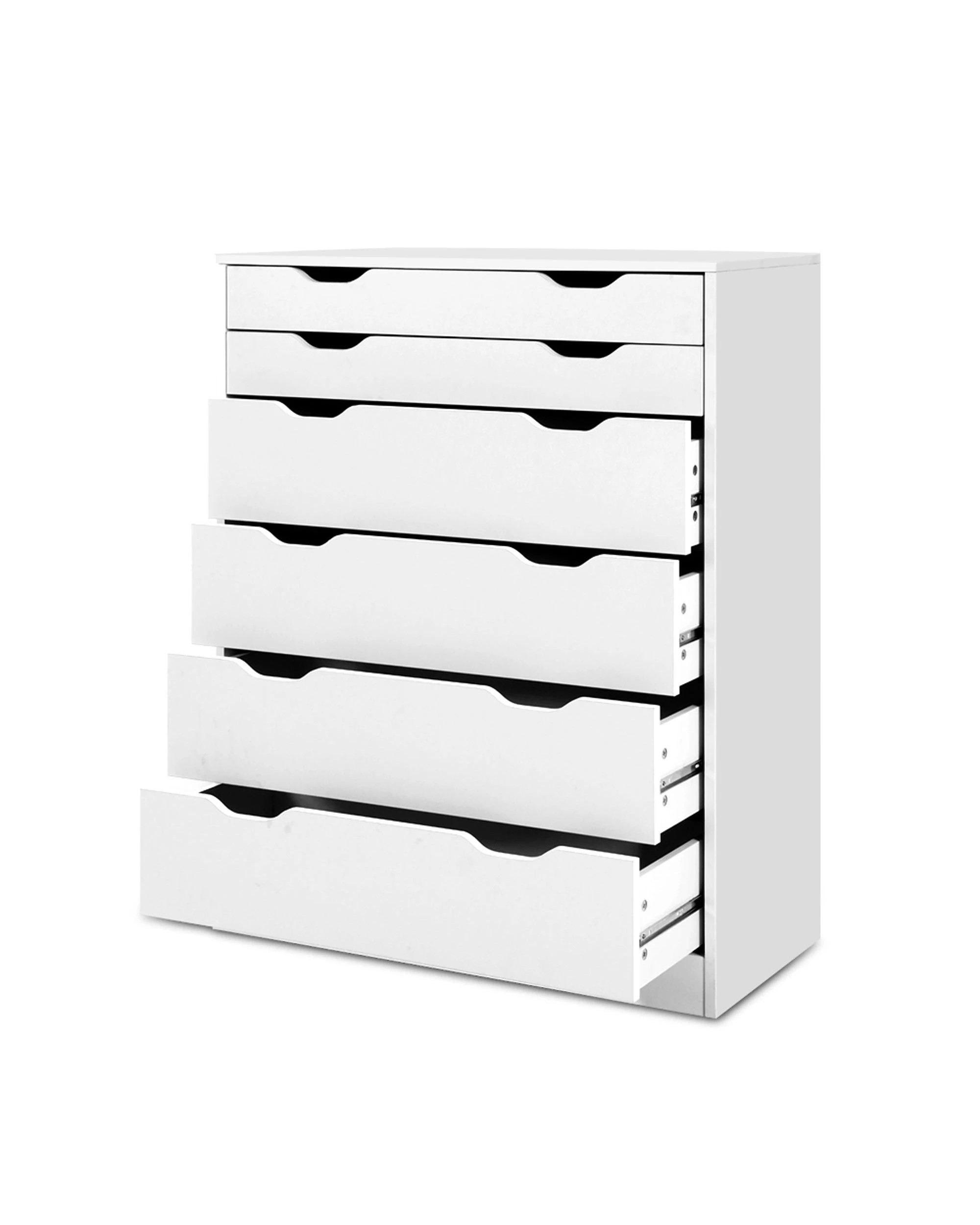 1 Artiss 6 Chest of Drawers - White, 1 of 8