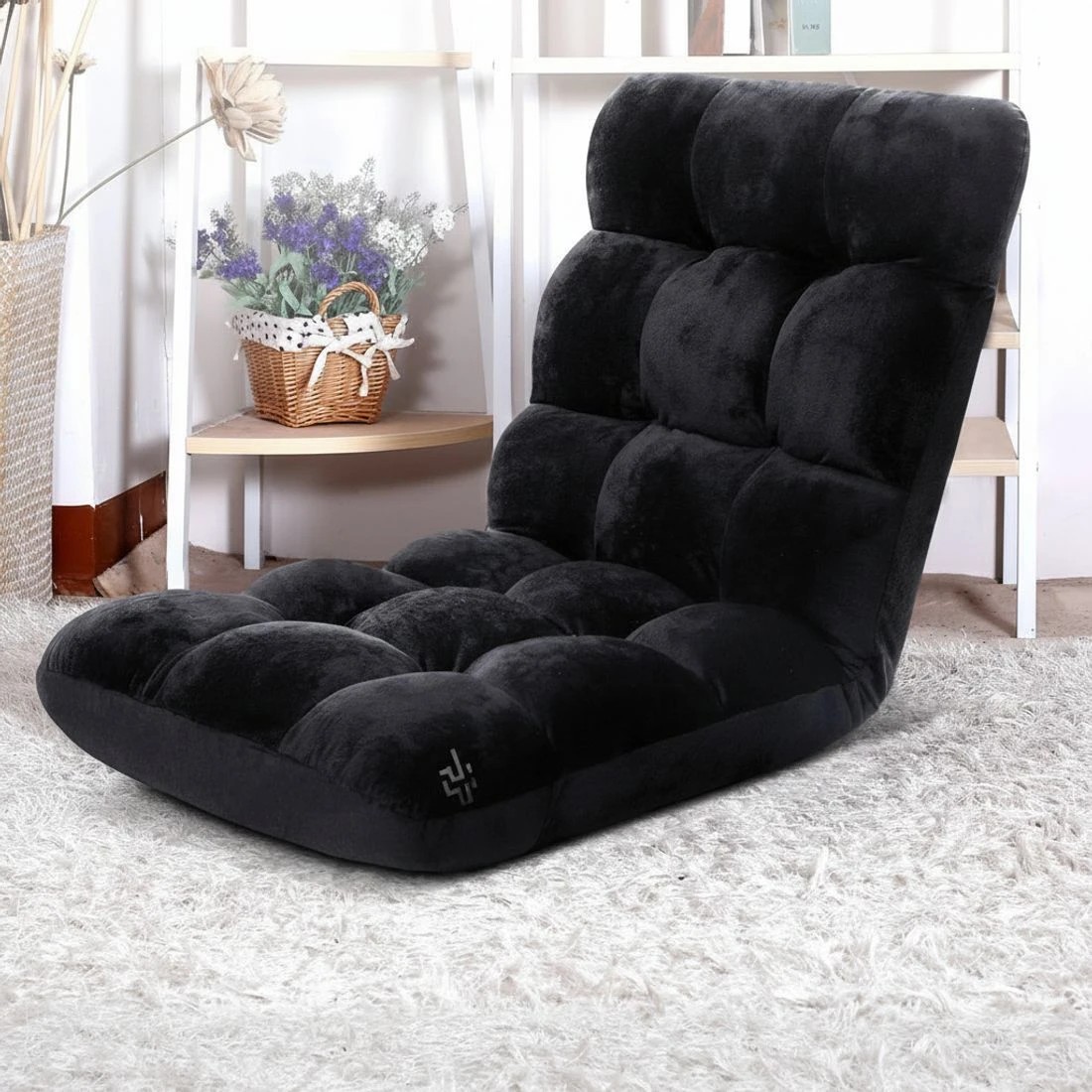 8 Artiss Lounge Sofa Bed Flannel Fabric - Black, 8 of 8