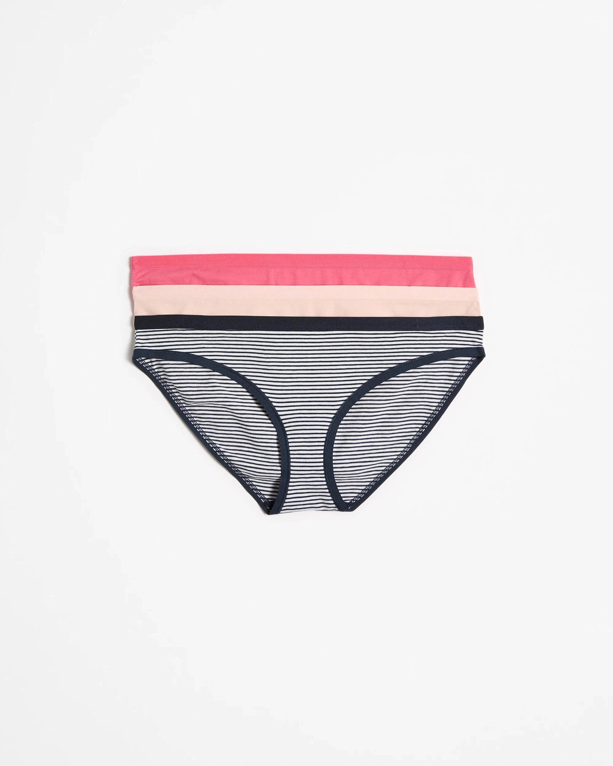1 Australian Cotton 3 Pack Bikini Briefs - Lily Loves FRUIT/DOVE/STRIPE, 1 of 4