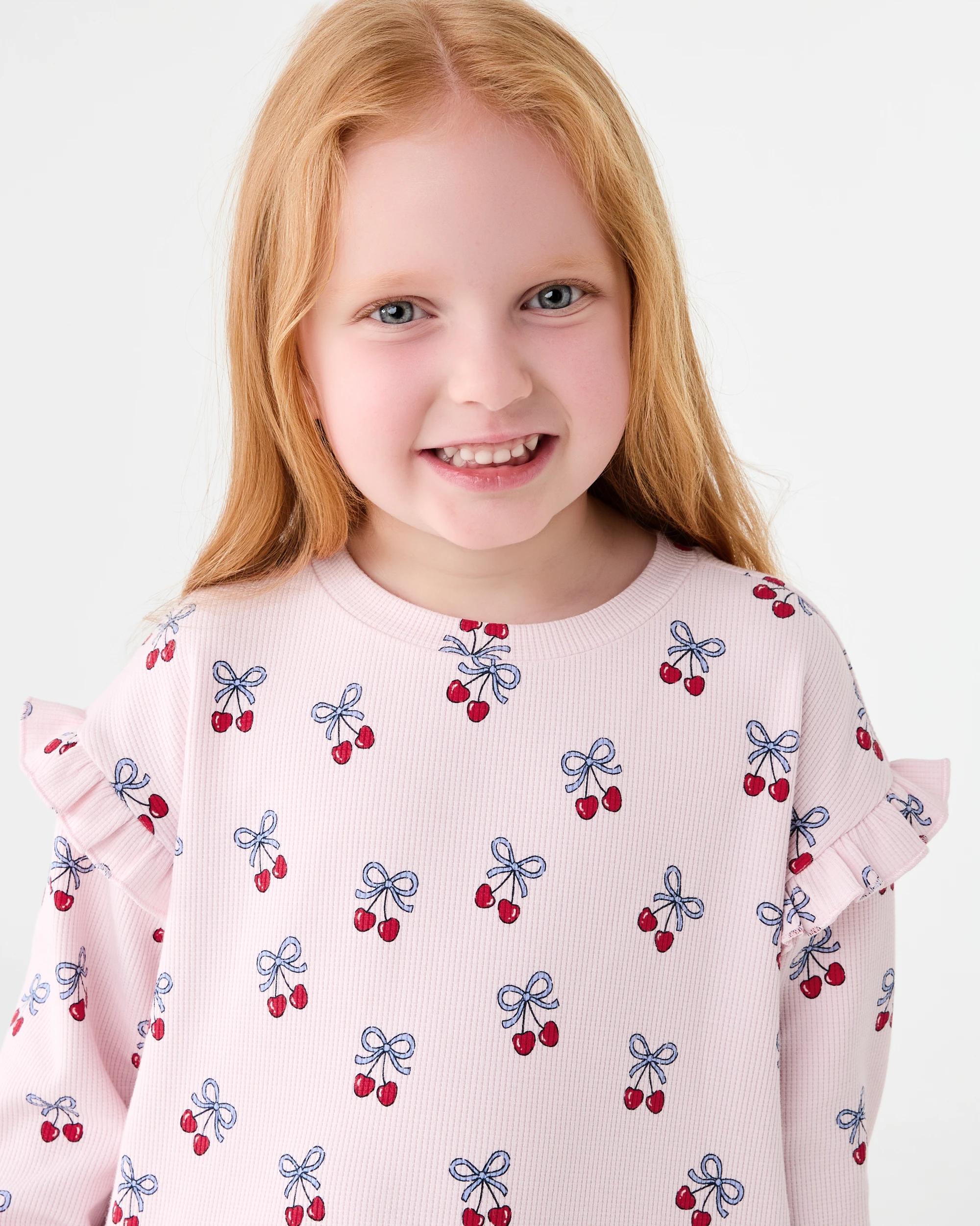3 Waffle Pyjama Set Pnk Cherry, 3 of 7
