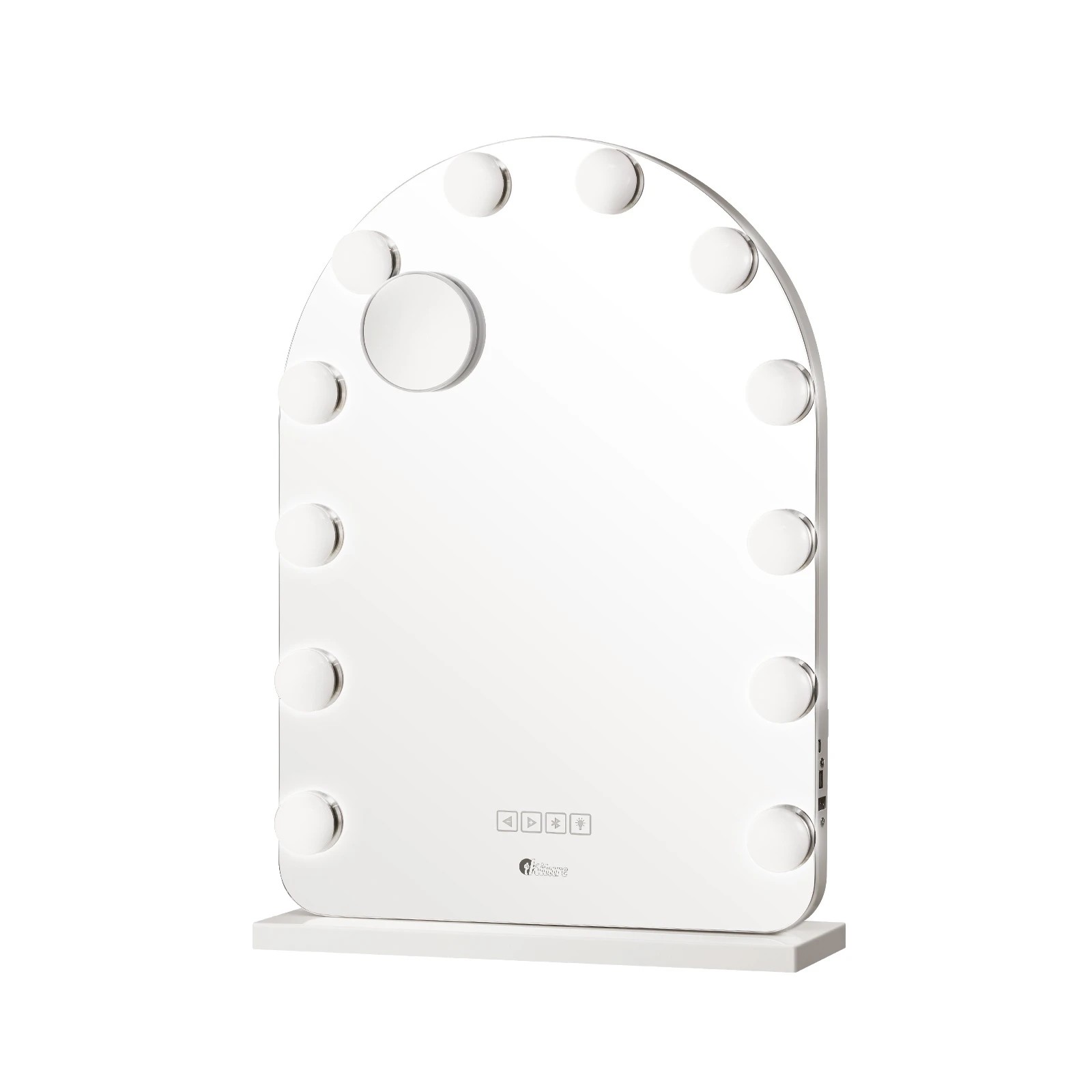 1 Oikiture Led Arched Makeup Mirror Bluetooth Hollywood 61x43cm Vanity Wall Mirrors
 - White, 1 of 7