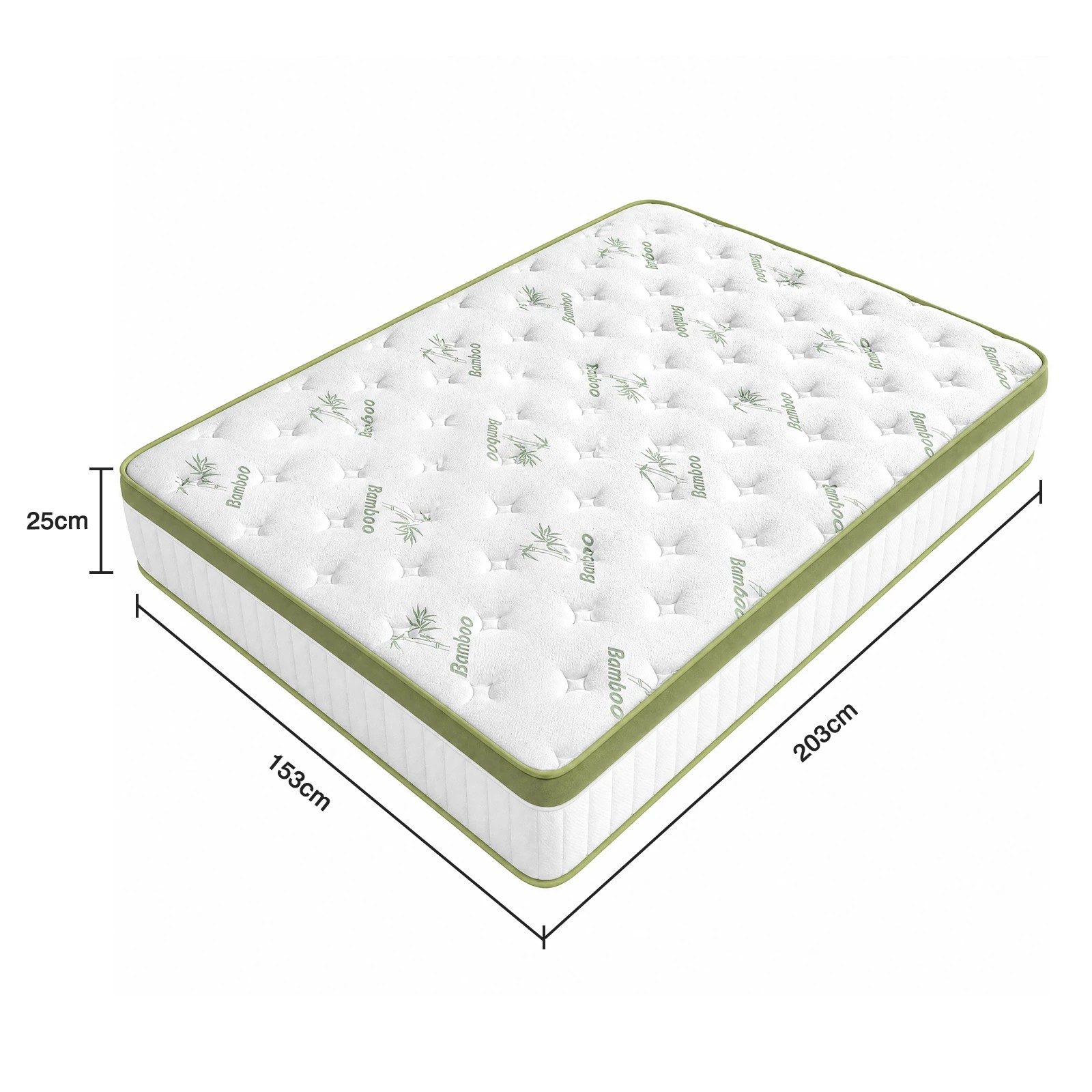 3 Advwin 25CM Hybrid Mattress with Memory Foam & Individual Pocket Springs Queen Size - White, 3 of 7