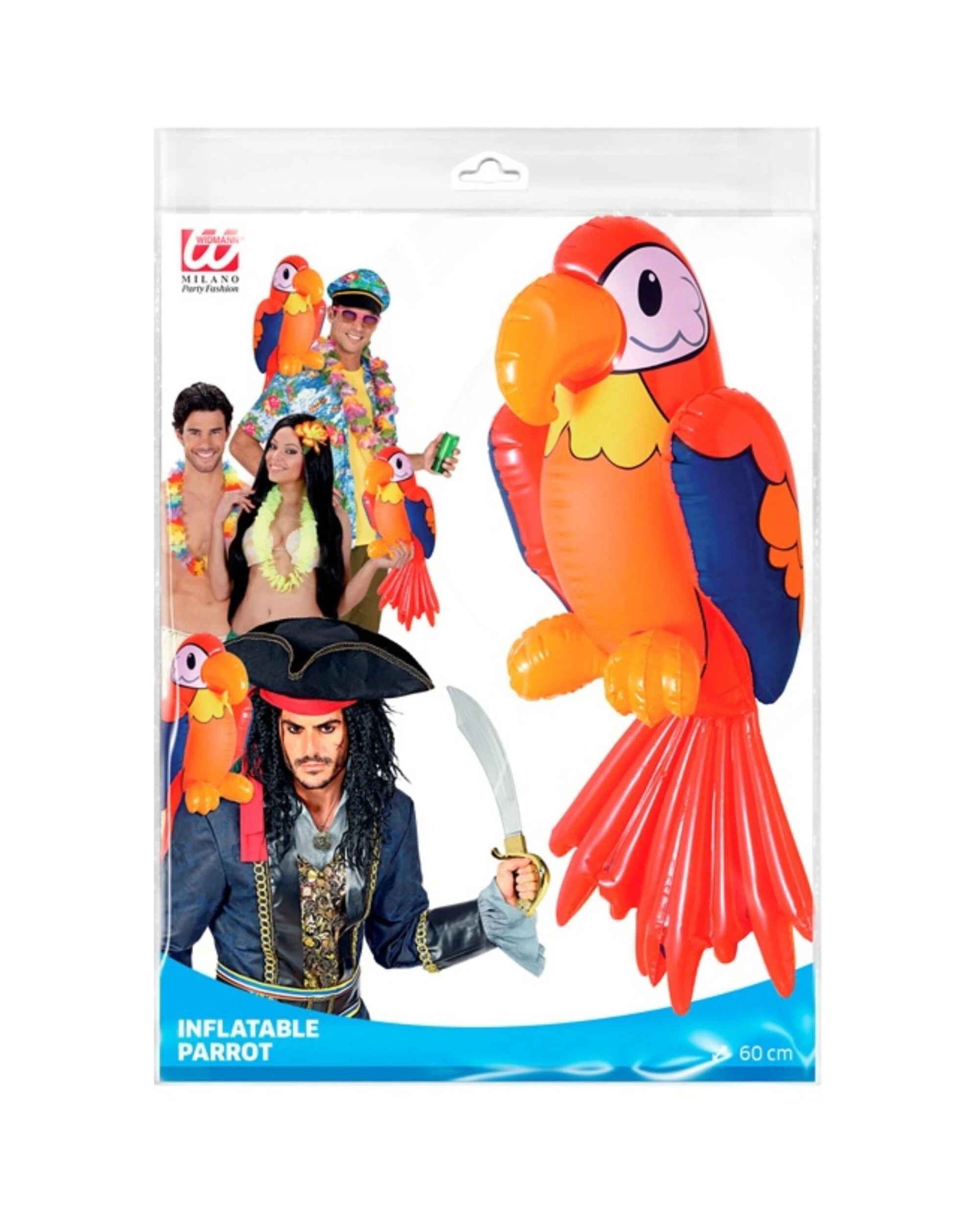4 Widmann Inflatable Parrot 60cm - Multi, 4 of 4