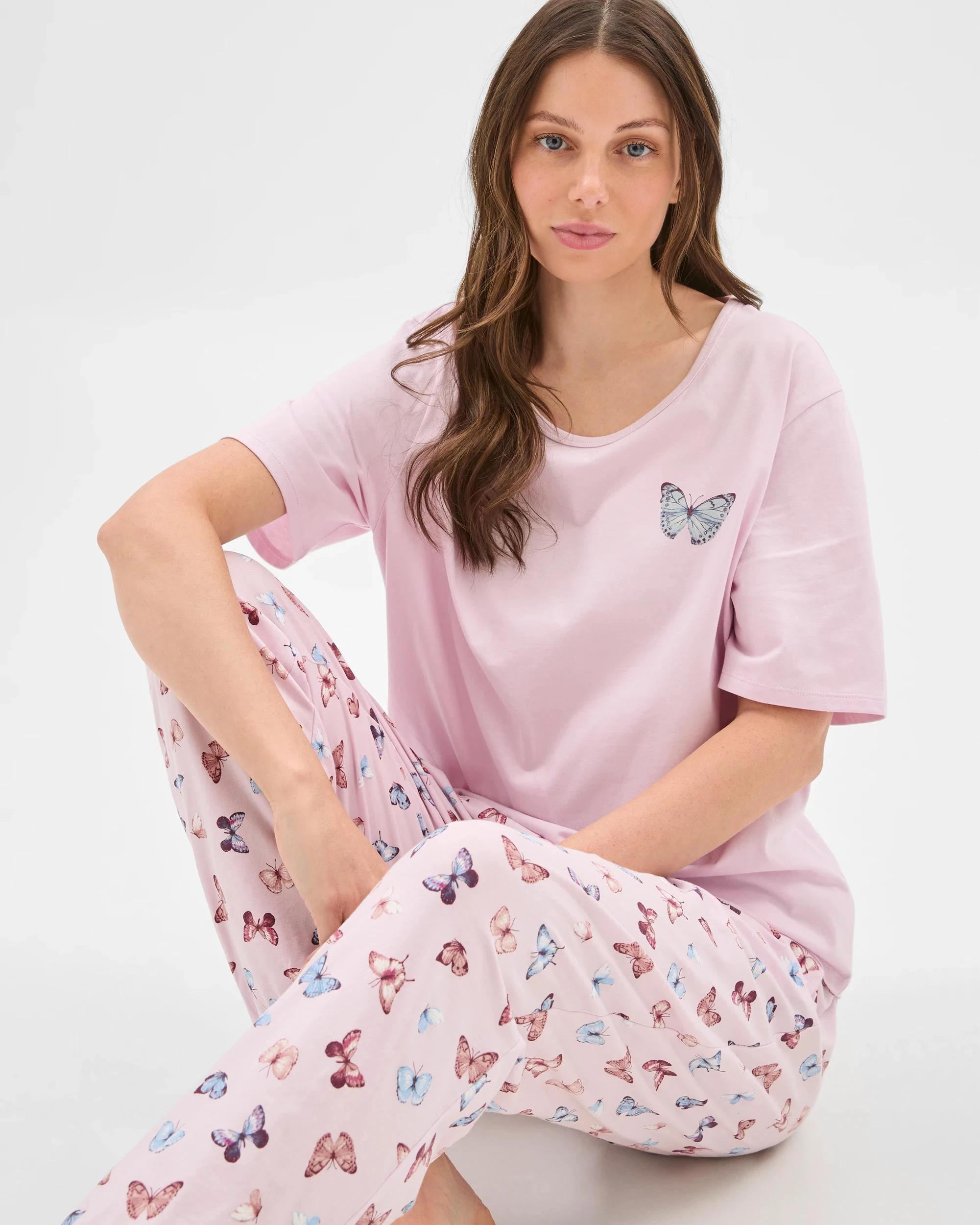 1 Target Woman Australian Cotton Printed Sleep Top BUTTERFLY, 1 of 6