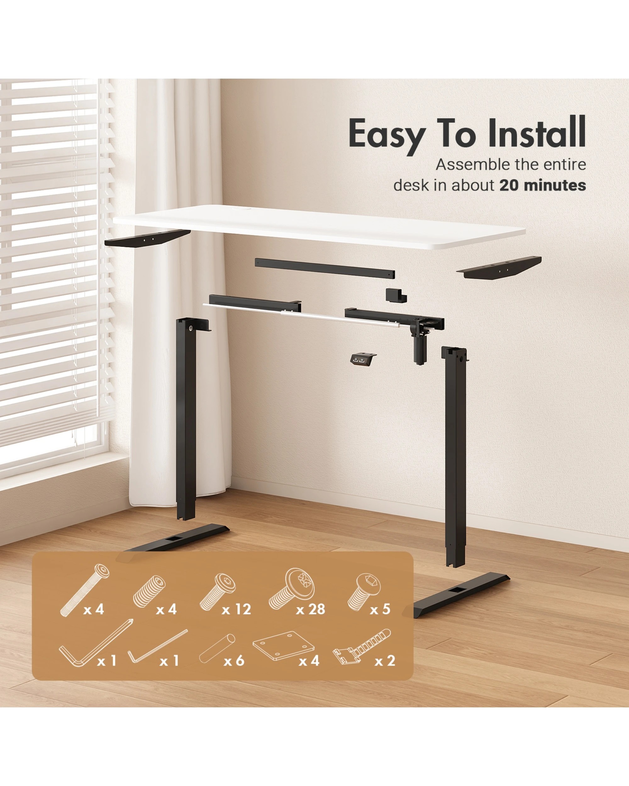 8 Advwin Standing Desk Electric Height Adjustable 120x60cm
 - White, 8 of 10