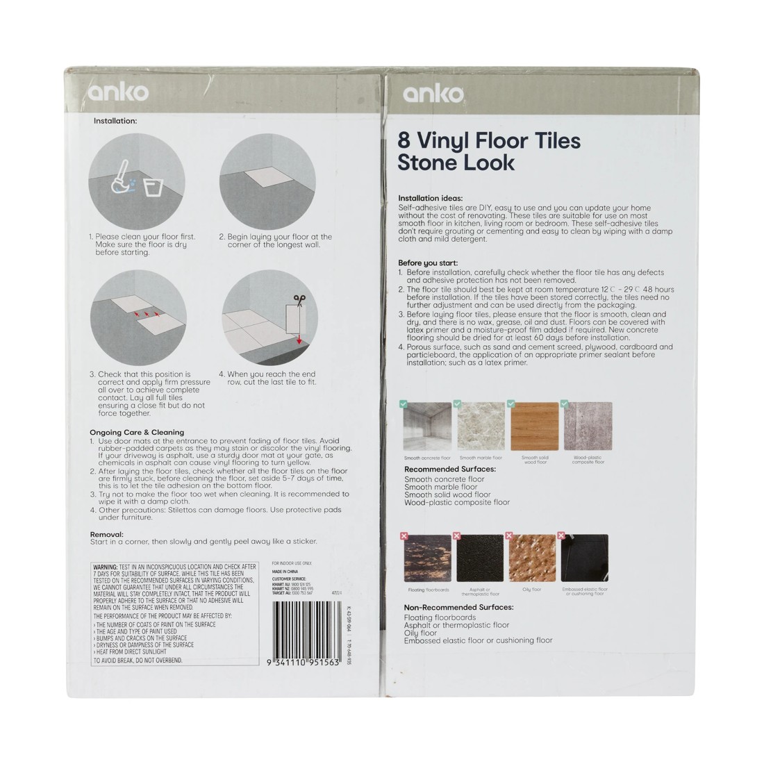 9 8 Pack Vinyl Floor Tiles - Stone Look, 9 of 9