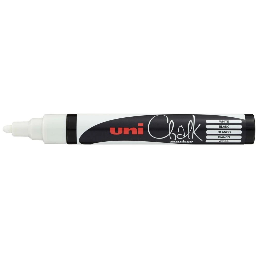 1 Uni Liquid Chalk Marker Bullet Tip White, 1 of 2