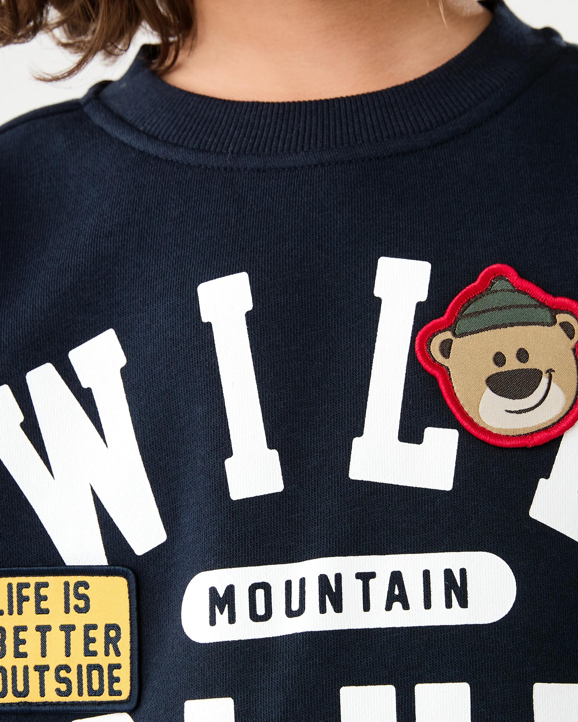 5 Oversized Print Crew Neck Sweatshirt Nvy Nature, 5 of 7