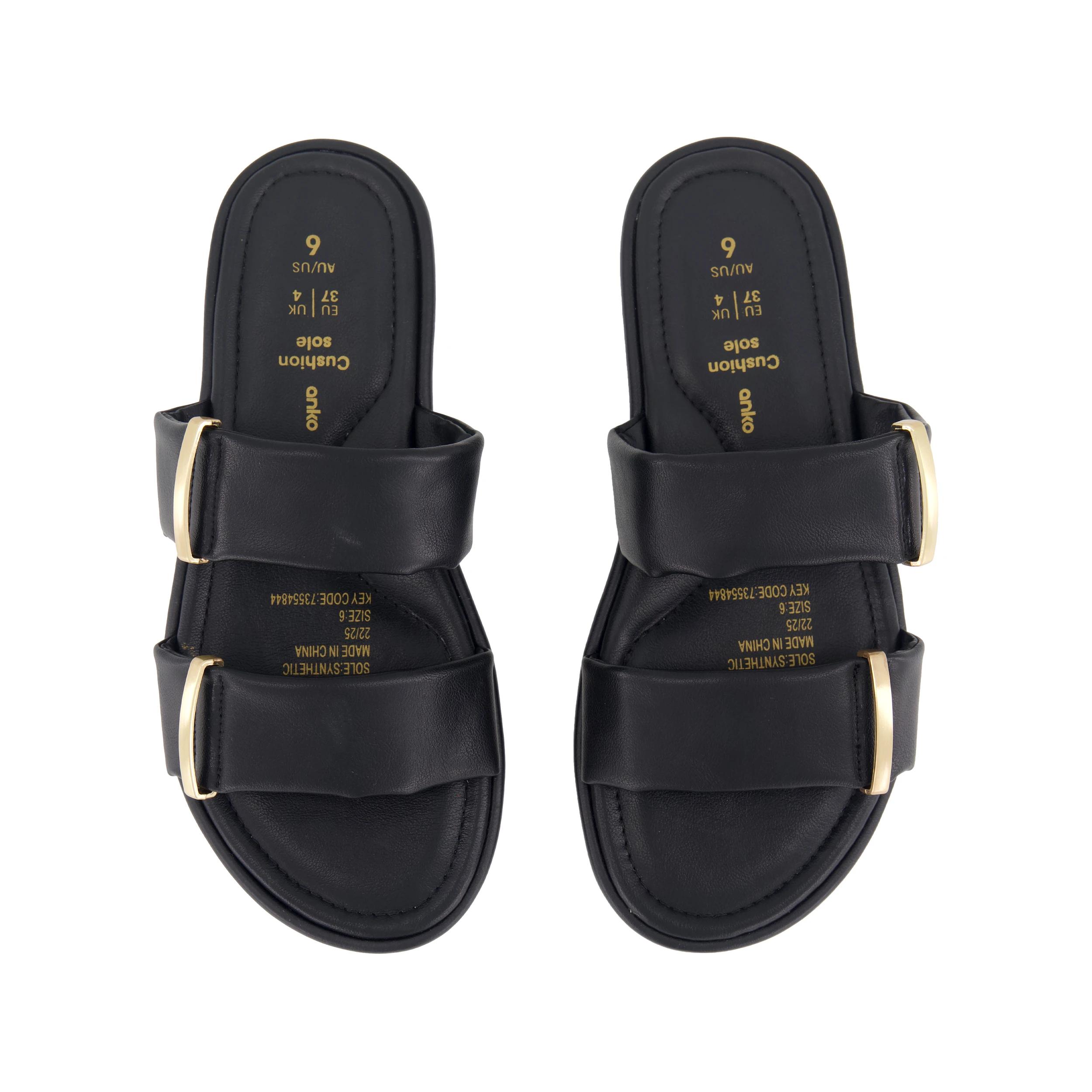 3 Comfort Footbed Slides BLACK, 3 of 3