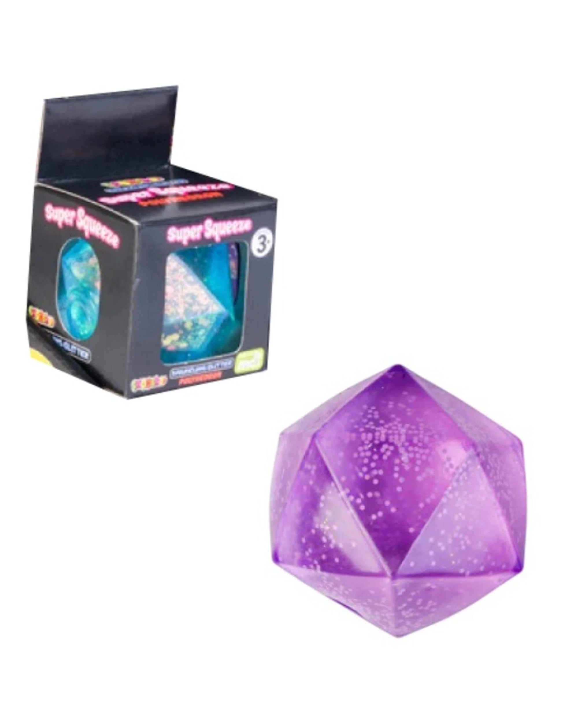 1 Smooshos Super Squeeze Glow in the Dark Glitter Polyhedron Assorted, 1 of 3