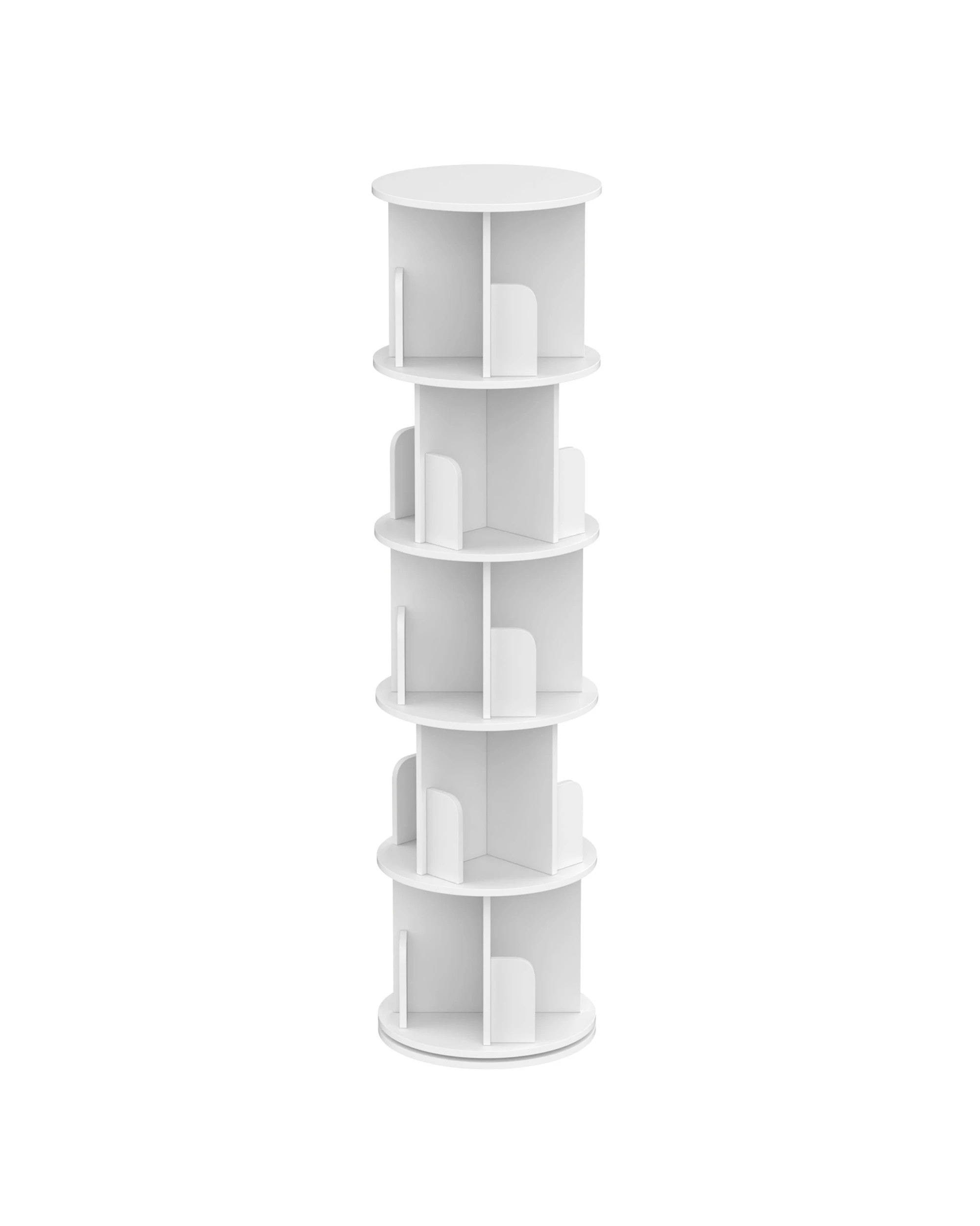6 Advwin 5-Tier Rotating Bookshelf 360 Swivel Display Rack Corner Bookcase Cabinet, 6 of 9