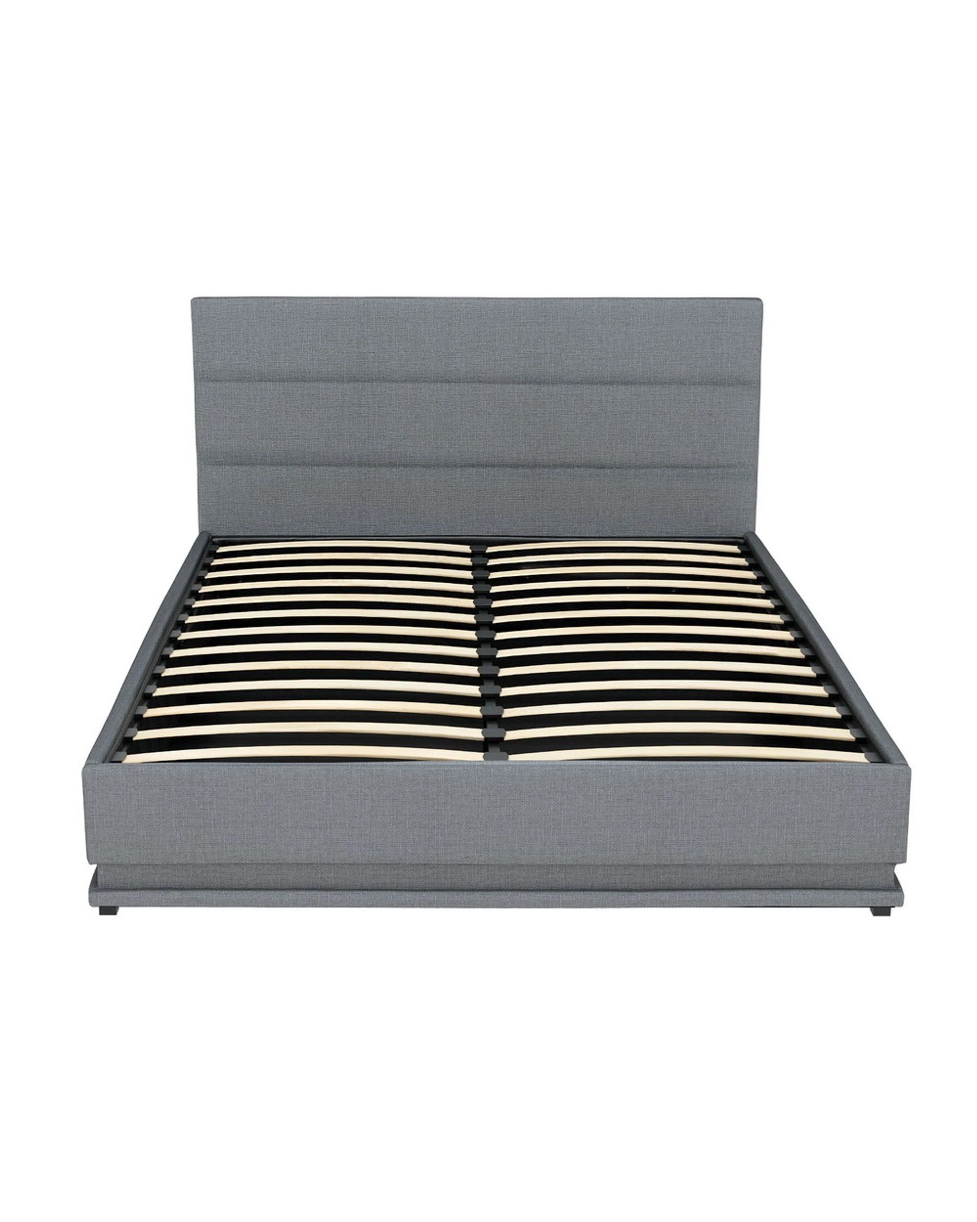 3 Artiss Bed Frame Queen Size LED Gas Lift  LUMI - Grey, 3 of 7