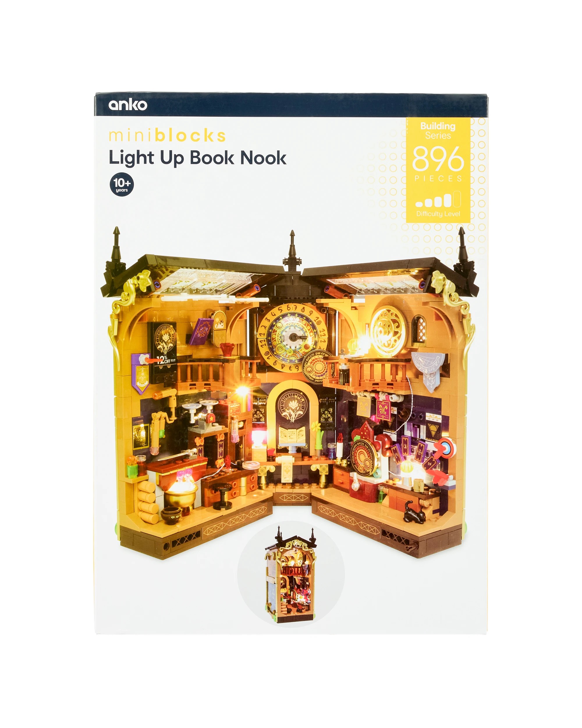 1 896 Piece Mini Blocks Building Series: Light Up Book Nook Playset, 1 of 7