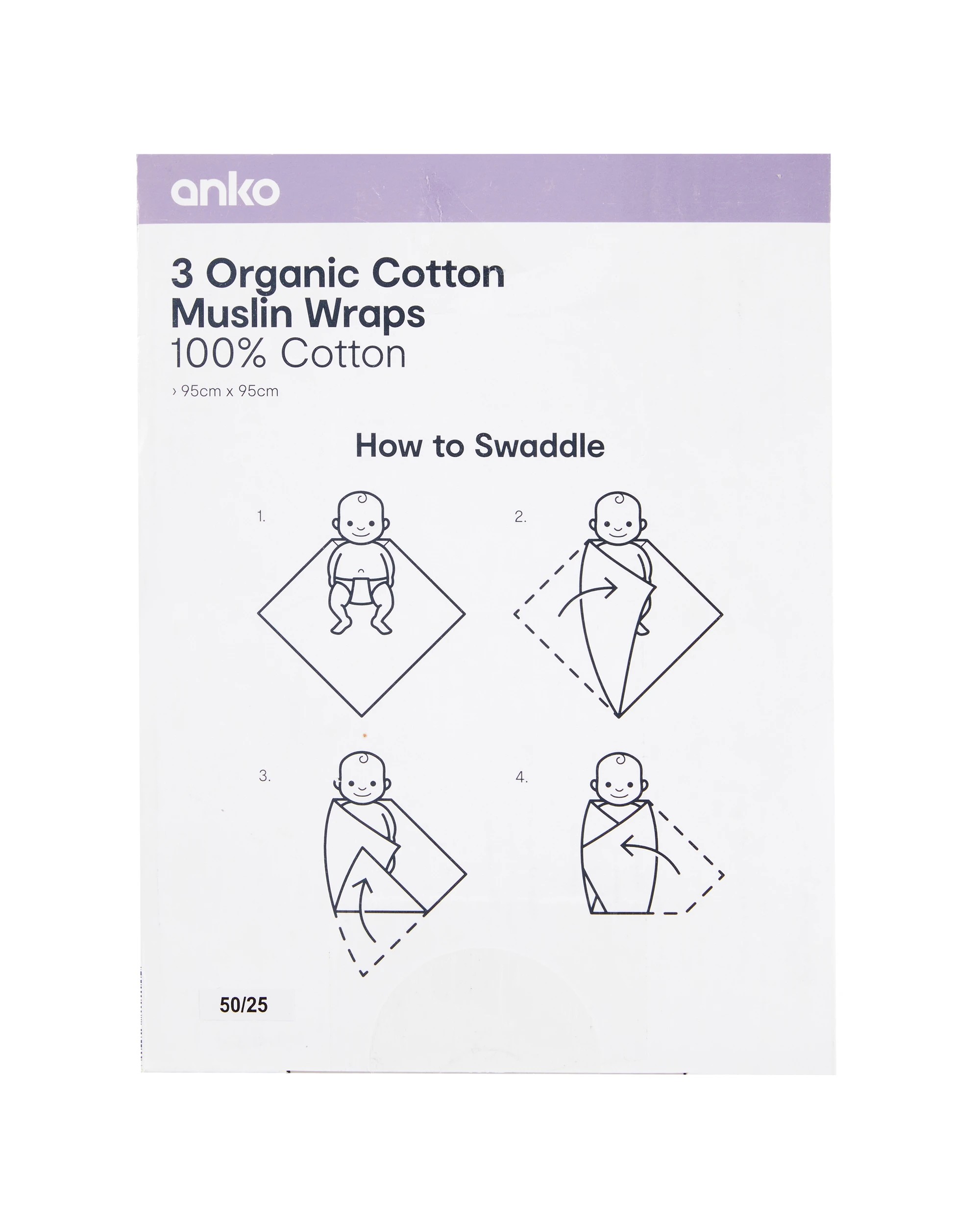 7 3 Pack Organic Cotton Muslin Wraps - Dino, 7 of 7