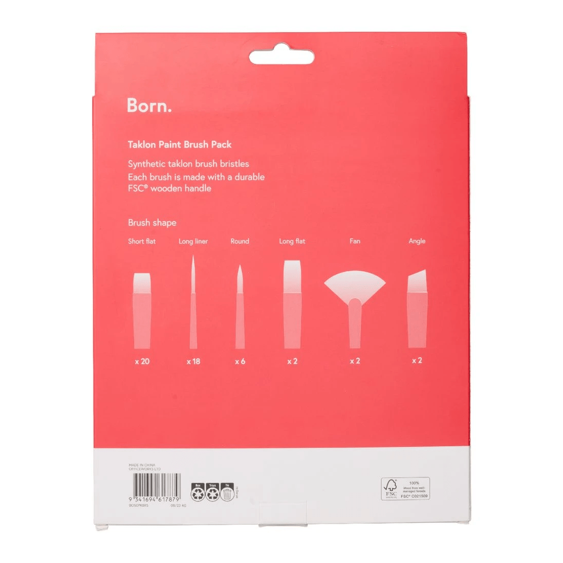 2 Born Taklon Value Paintbrush 50 Pack, 2 of 8