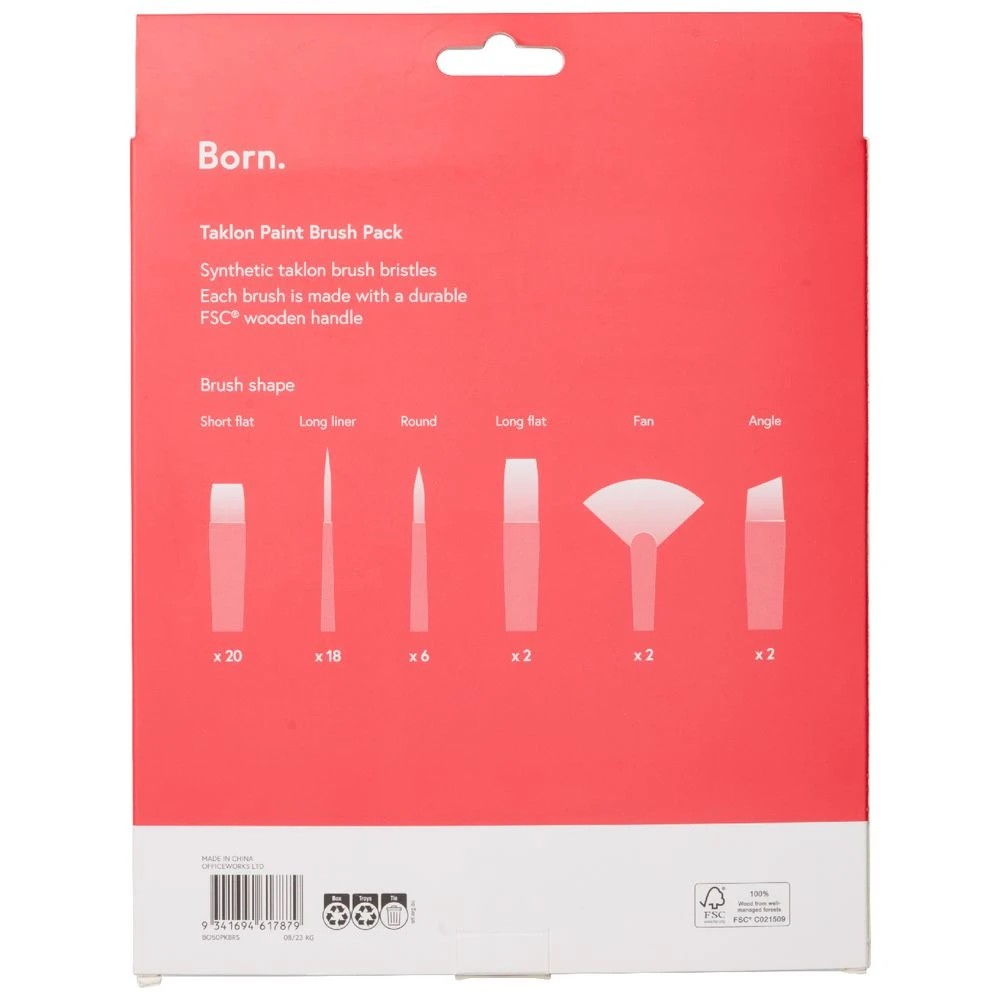 2 Born Taklon Value Paintbrush 50 Pack, 2 of 8