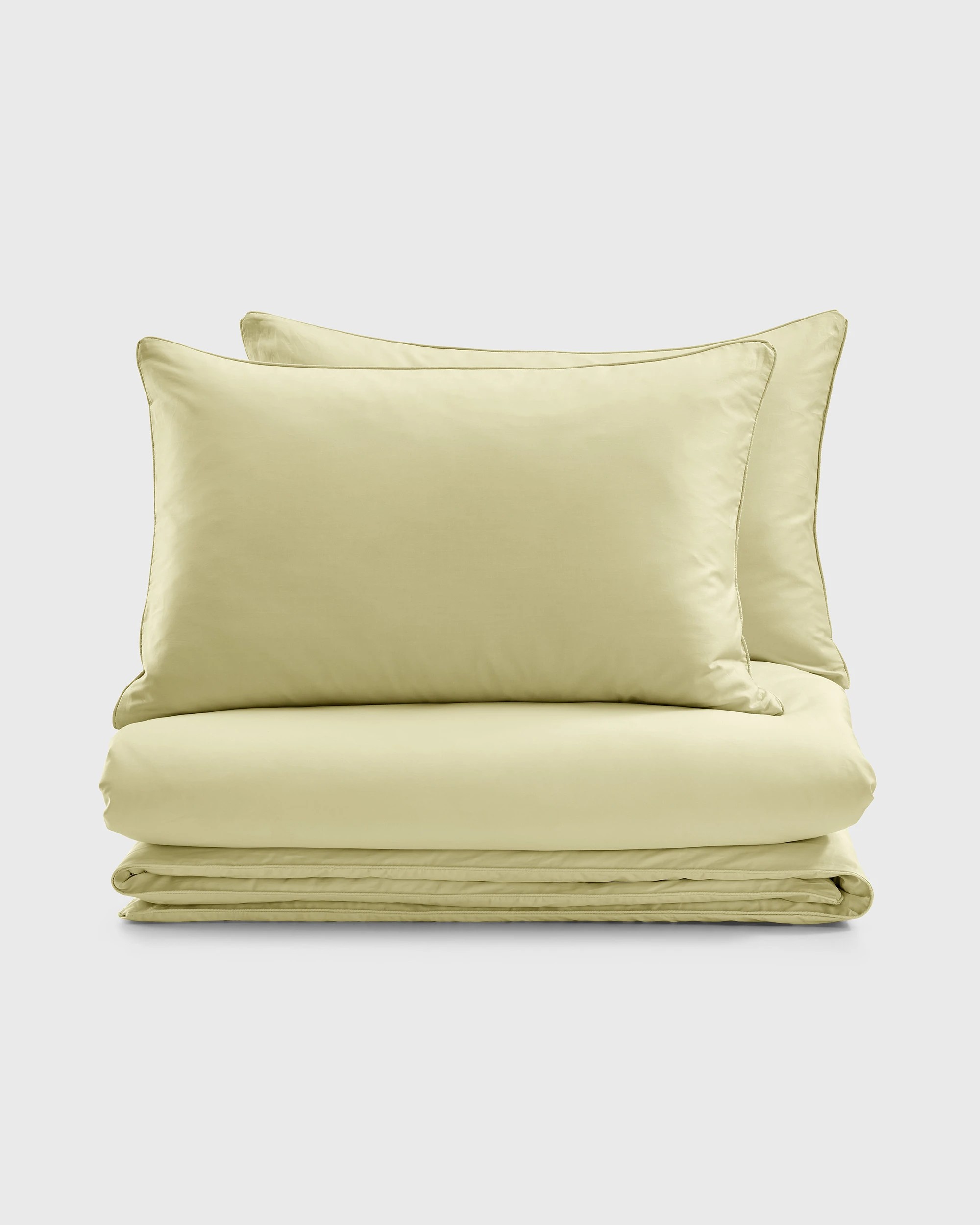 7 Dreamaker 400TC Premium Cotton Sateen Piped Quilt Cover Set - King Single Bed - Citron, 7 of 10