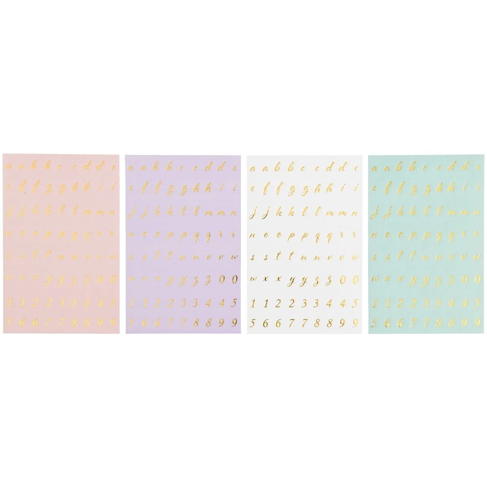 2 Born Alphabet Stickers 110 x 170mm Gold Foil 4 Sheet, 2 of 2