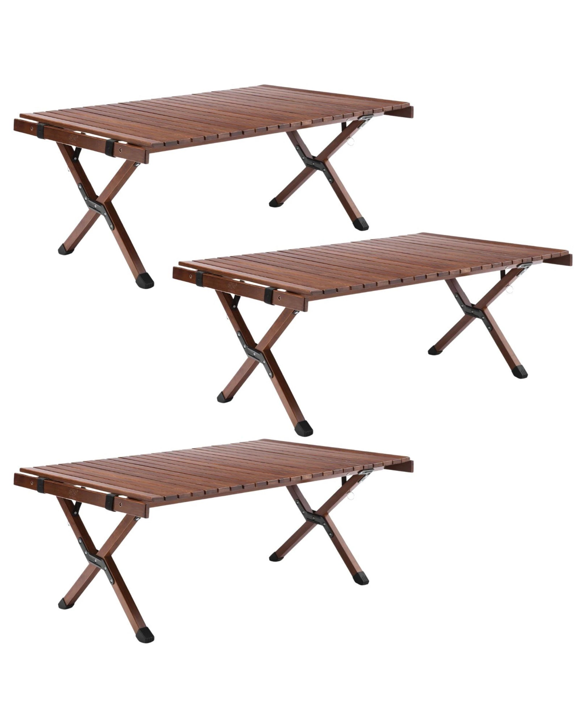 1 BR Home 3x 93cm Foldable Bamboo Outdoor Camping Table Waterproof Wooden, 1 of 4