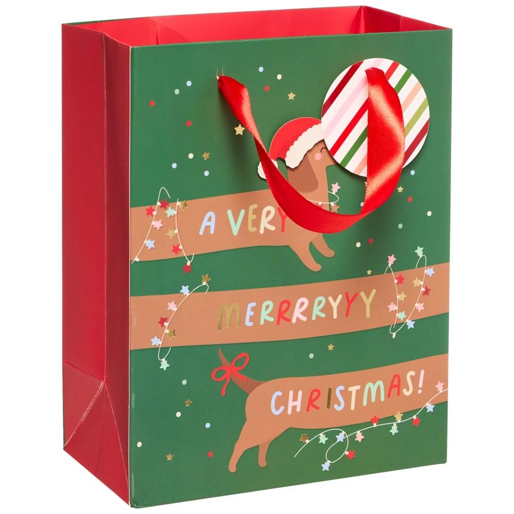 1 Officeworks Christmas Medium Gift Bag Festive Friends, 1 of 1