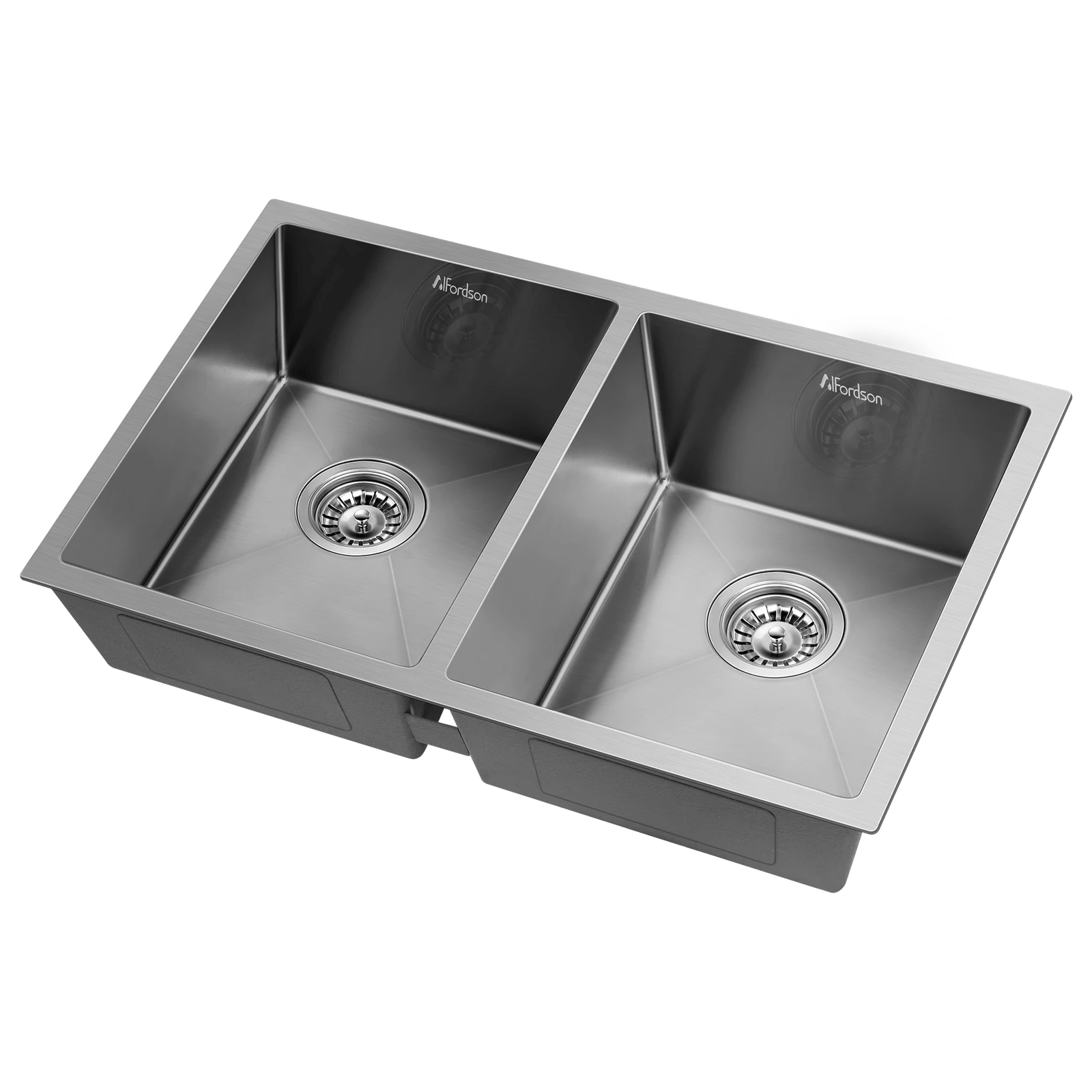 1 Alfordson Kitchen Sink 77x45cm Stainless Steel Basin Double Bowl - Silver, 1 of 8