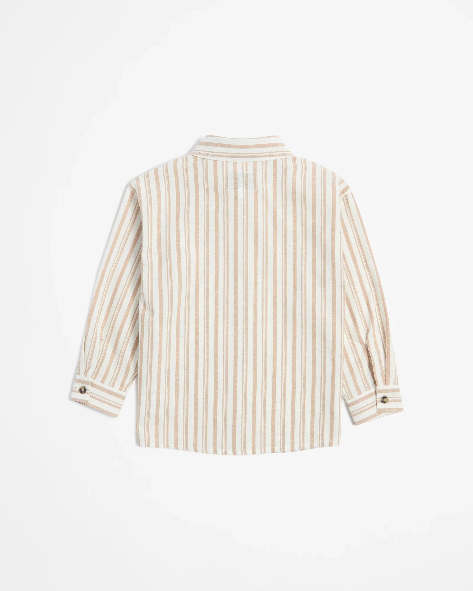 3 Target Australian Cotton Linen Blend Long Sleeve Stripe Shirt NEUTRAL, 3 of 3