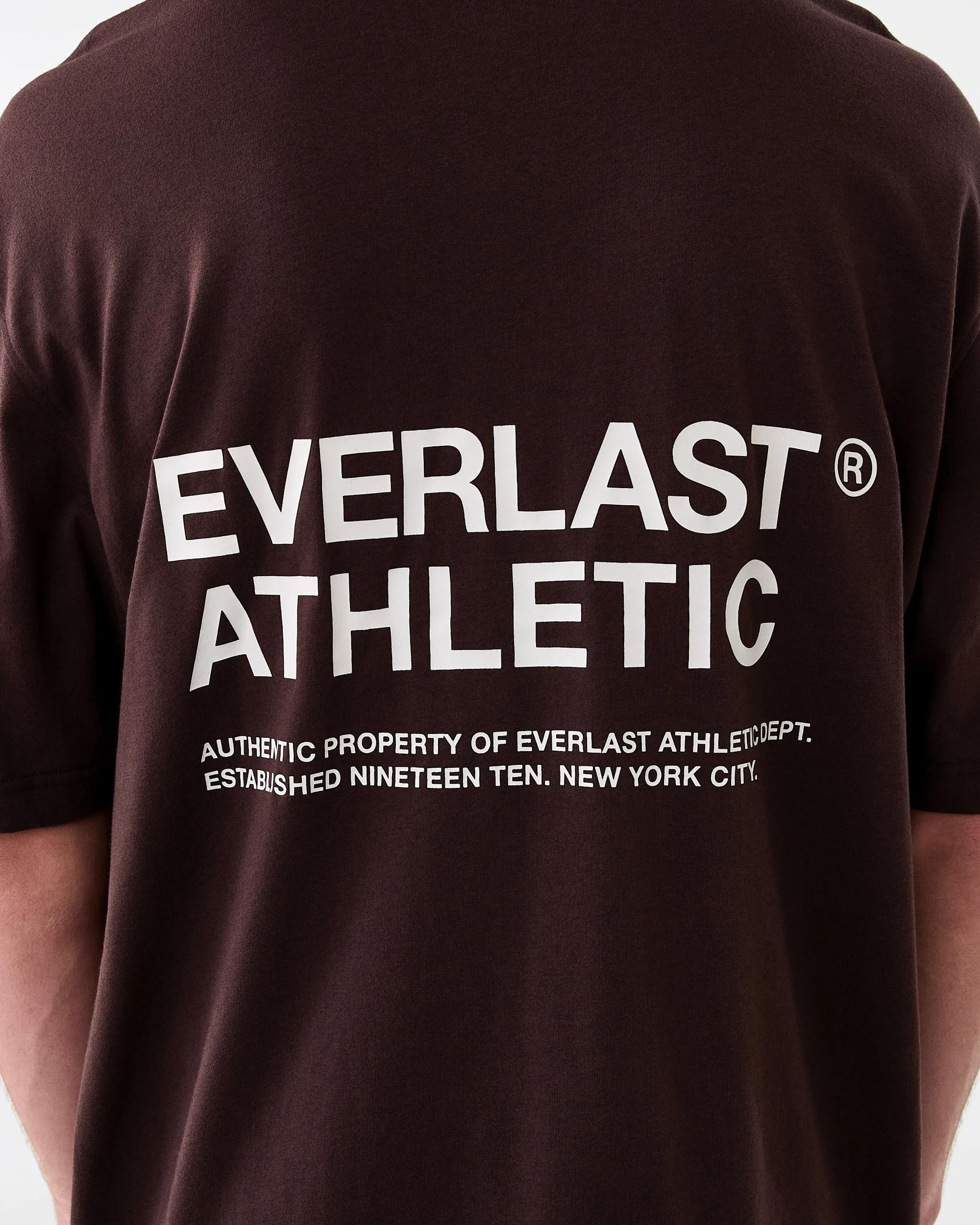 6 Everlast Mens Athletic Division Crew Neck T-shirt Choc Brown, 6 of 7