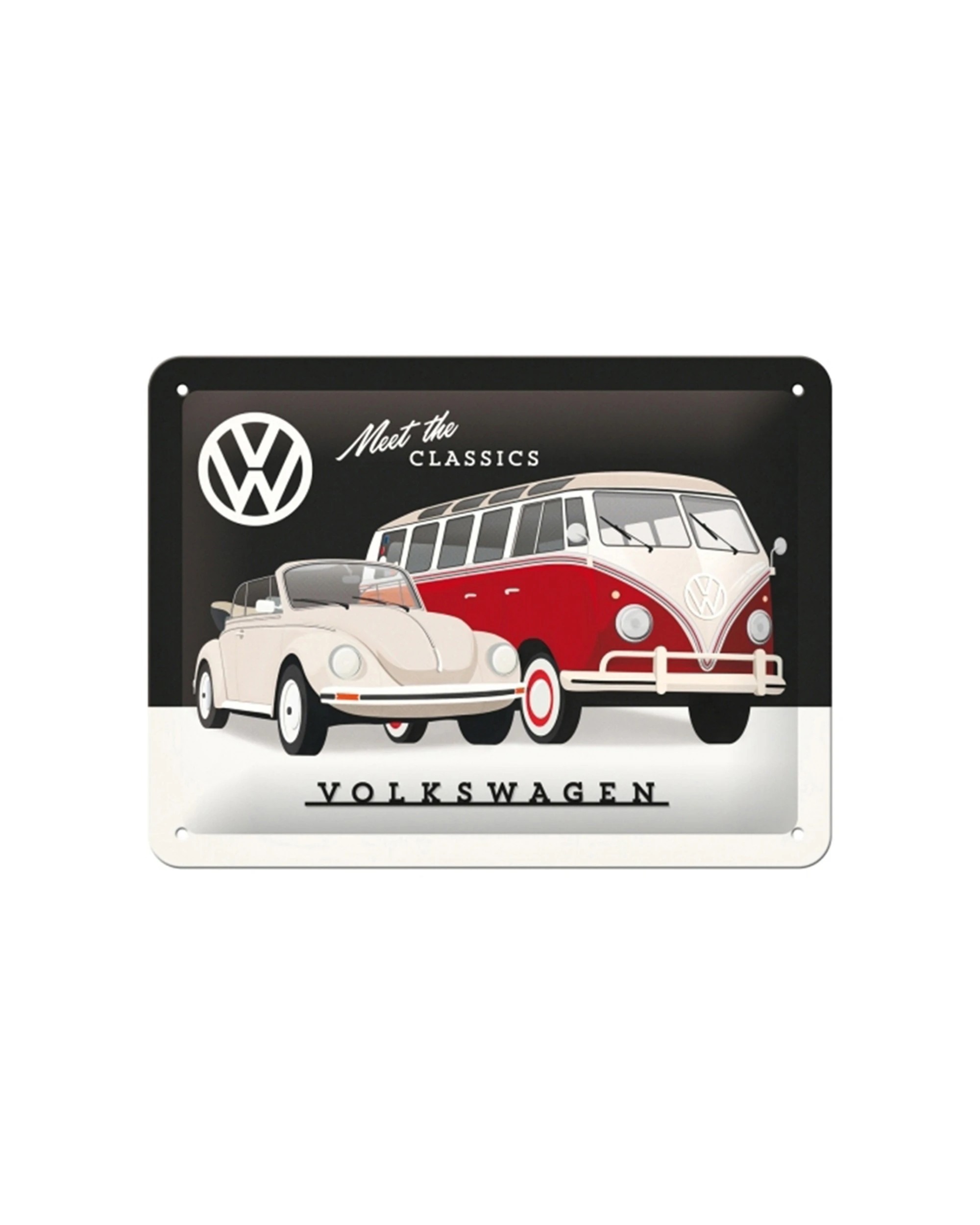 1 Nostalgic-Art 15x20cm Small Metal Sign - VW Meet The Classics - Multi, 1 of 3