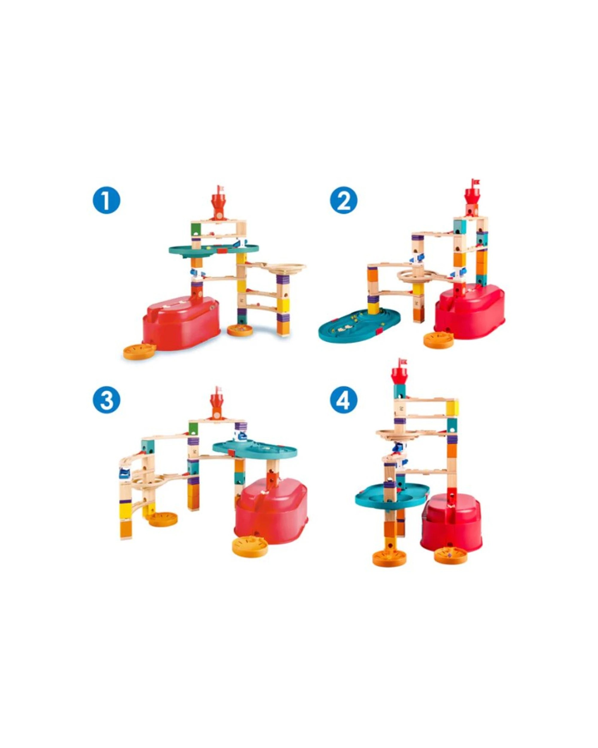 4 Hape Quadrilla Stack Track Bucket Marble Run Toy Set - Multi, 4 of 6