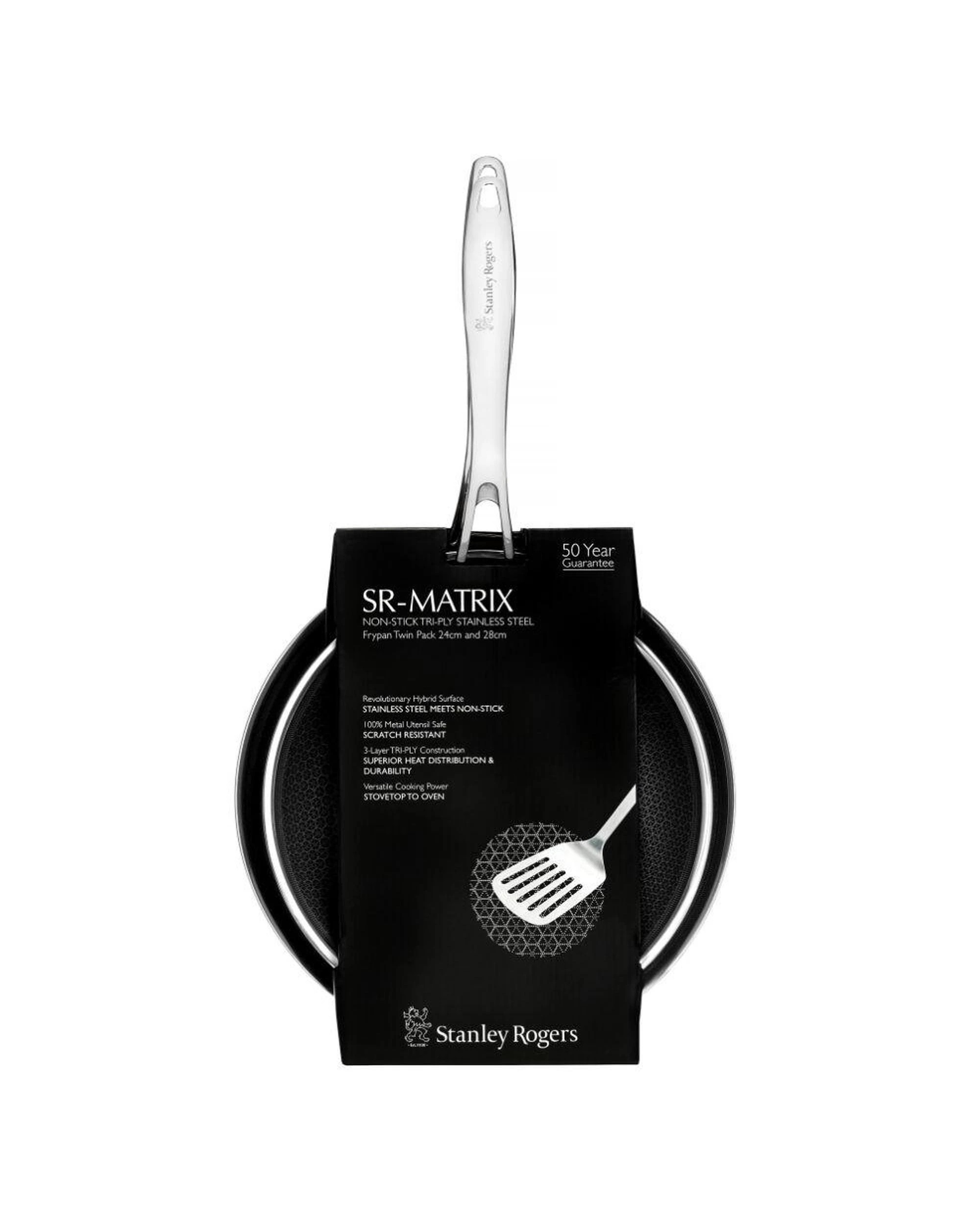 1 Stanley Rogers Matrix 24cm  28cm NonStick 2pc Frypan Set  Suits Induction, 1 of 6