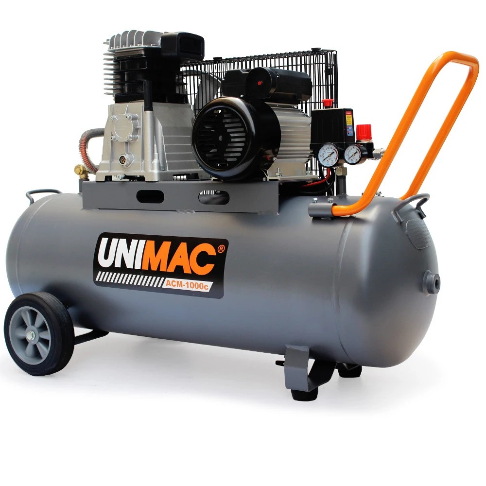 1 Unimac 100L 2.6kW Industrial Air Compressor, Certified Tank, 1 of 1
