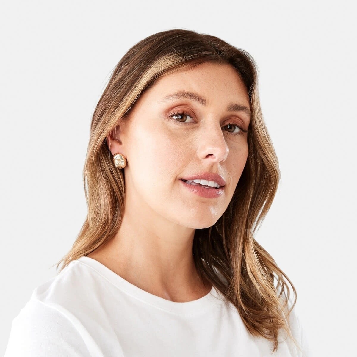 4 Oval Linear Stud Earrings - Gold Tone, 4 of 5