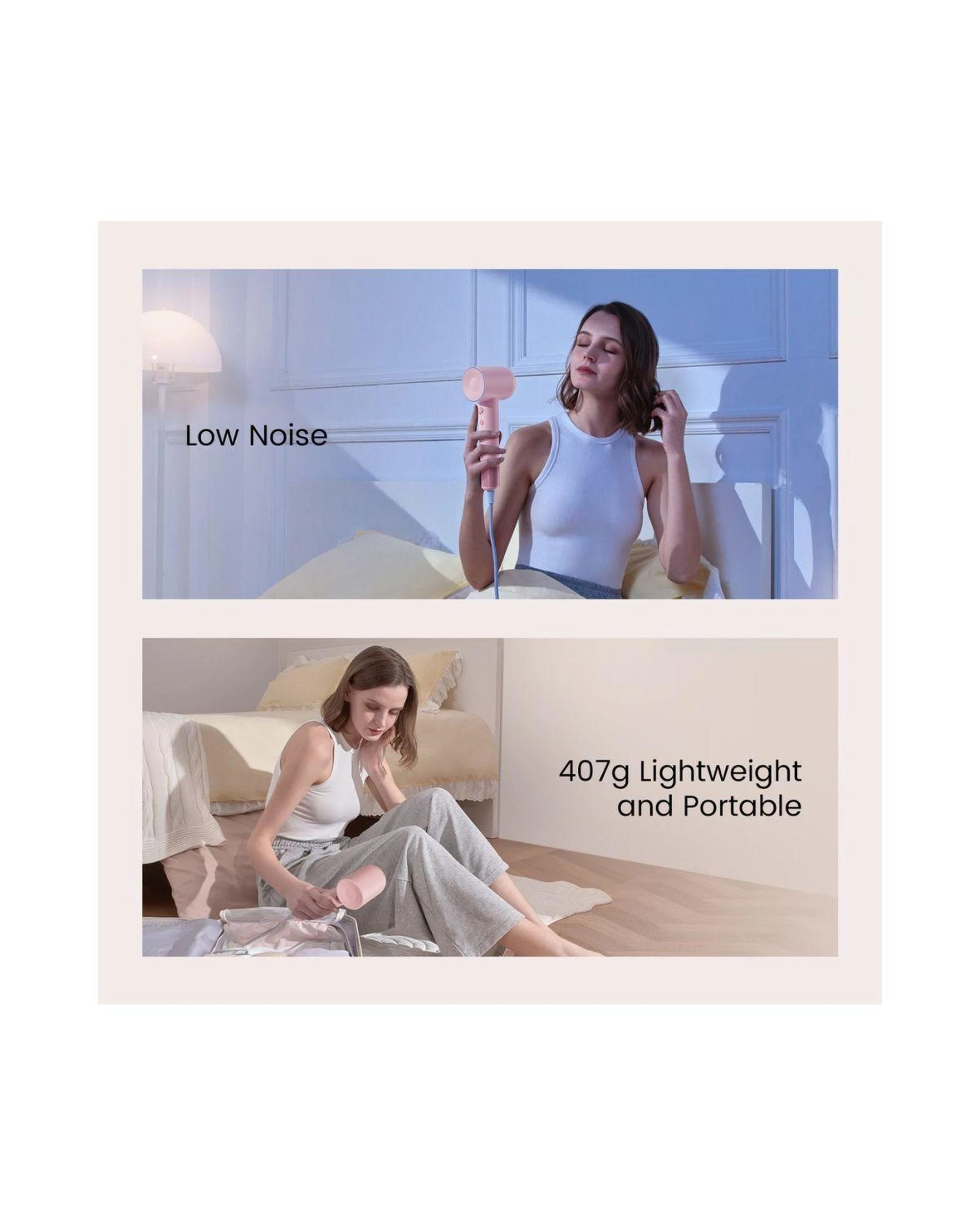 5 Laifen SE High Speed Hair Dryer Matte Pink 105000 RPM Motor with 2 Styling Nozzles, 5 of 7