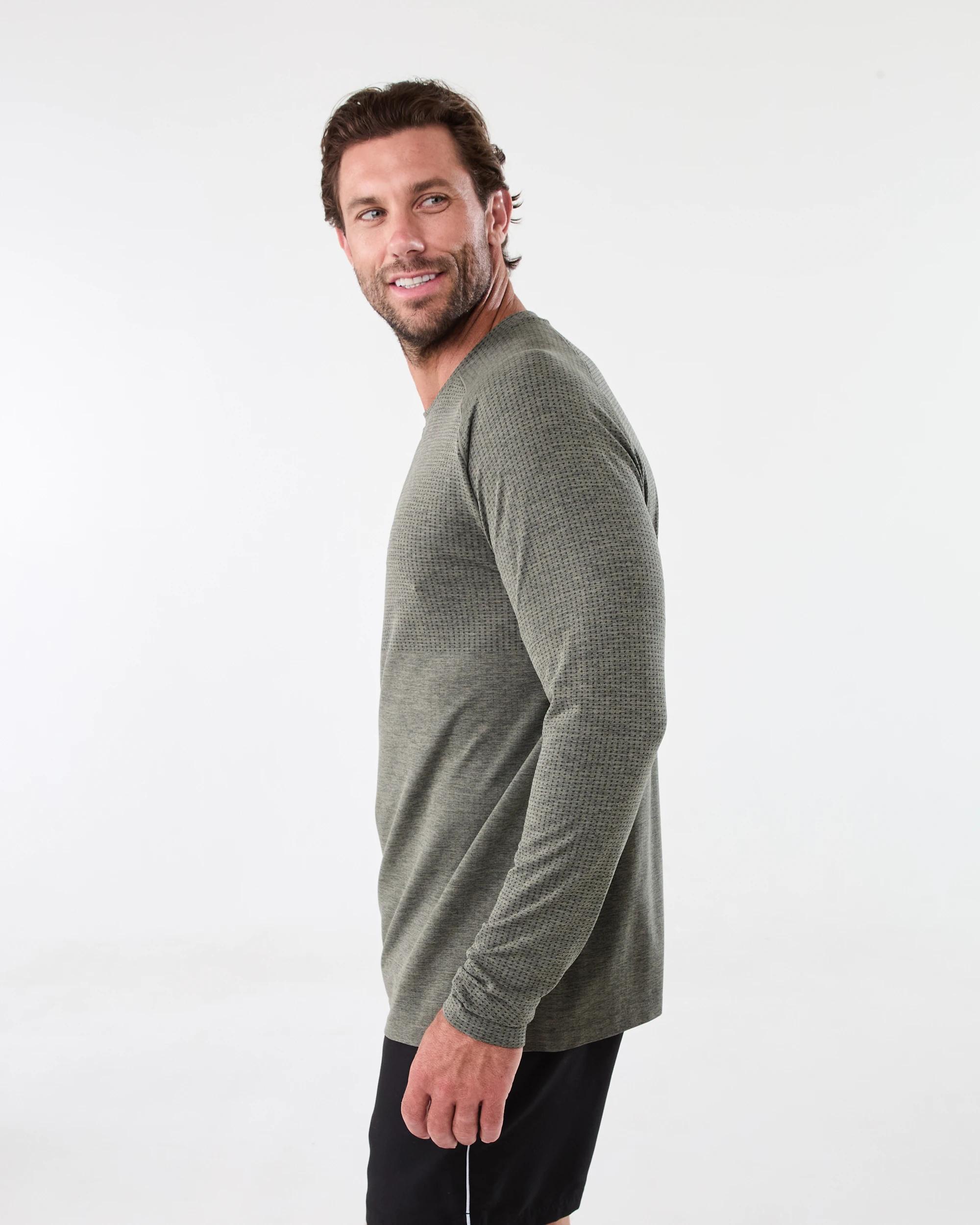 2 Active Mens Movement Long Sleeve T-shirt Grn Marle, 2 of 5