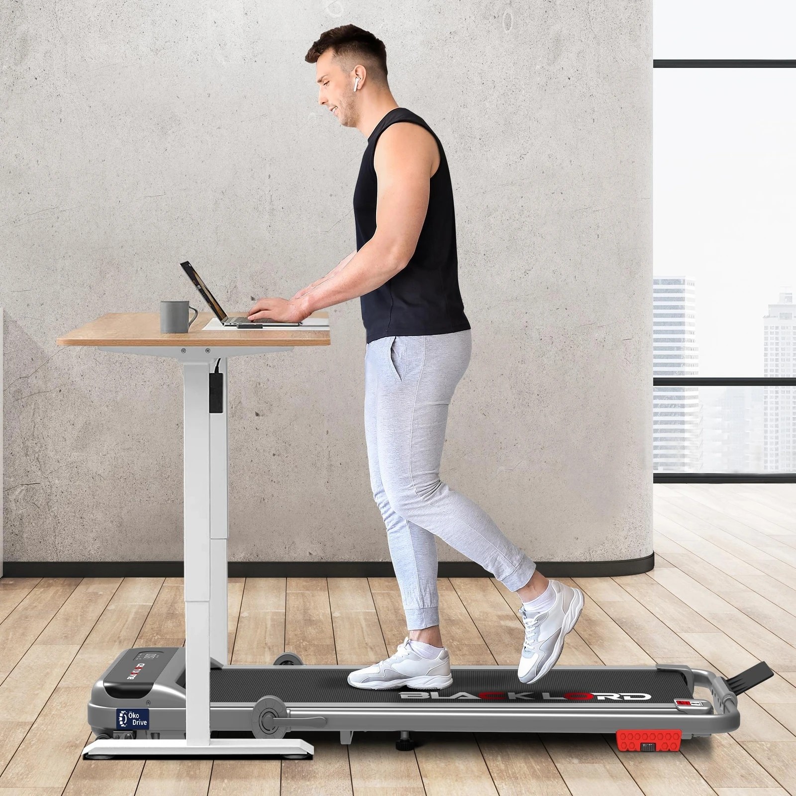 4 Black Lord Walking Pad Treadmill Incline Foldable - Silver, 4 of 10