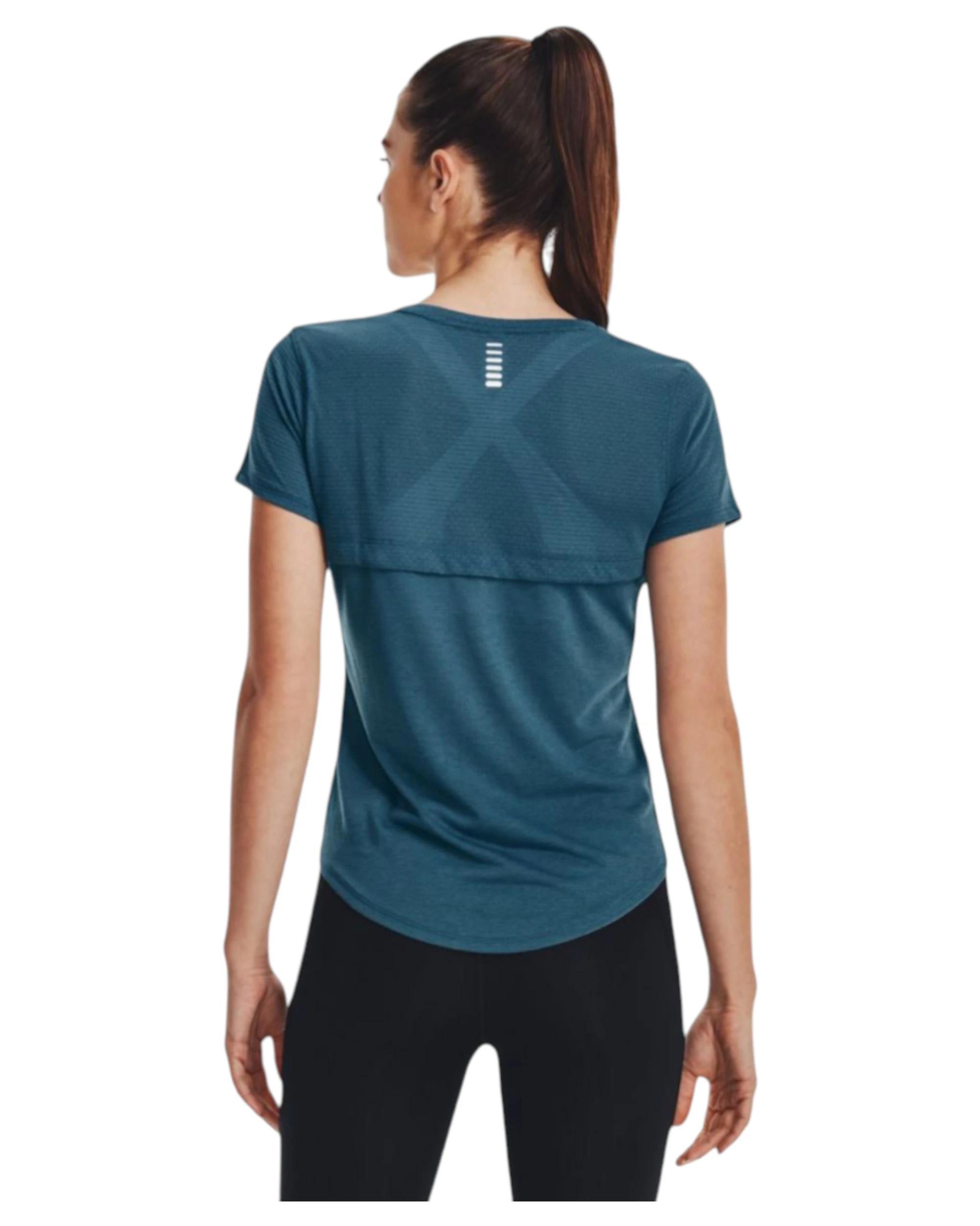 2 Under Armour Womens Streaker Static Blue Reflective Short Sleeve Athletic Shirt BLUE, 2 of 4