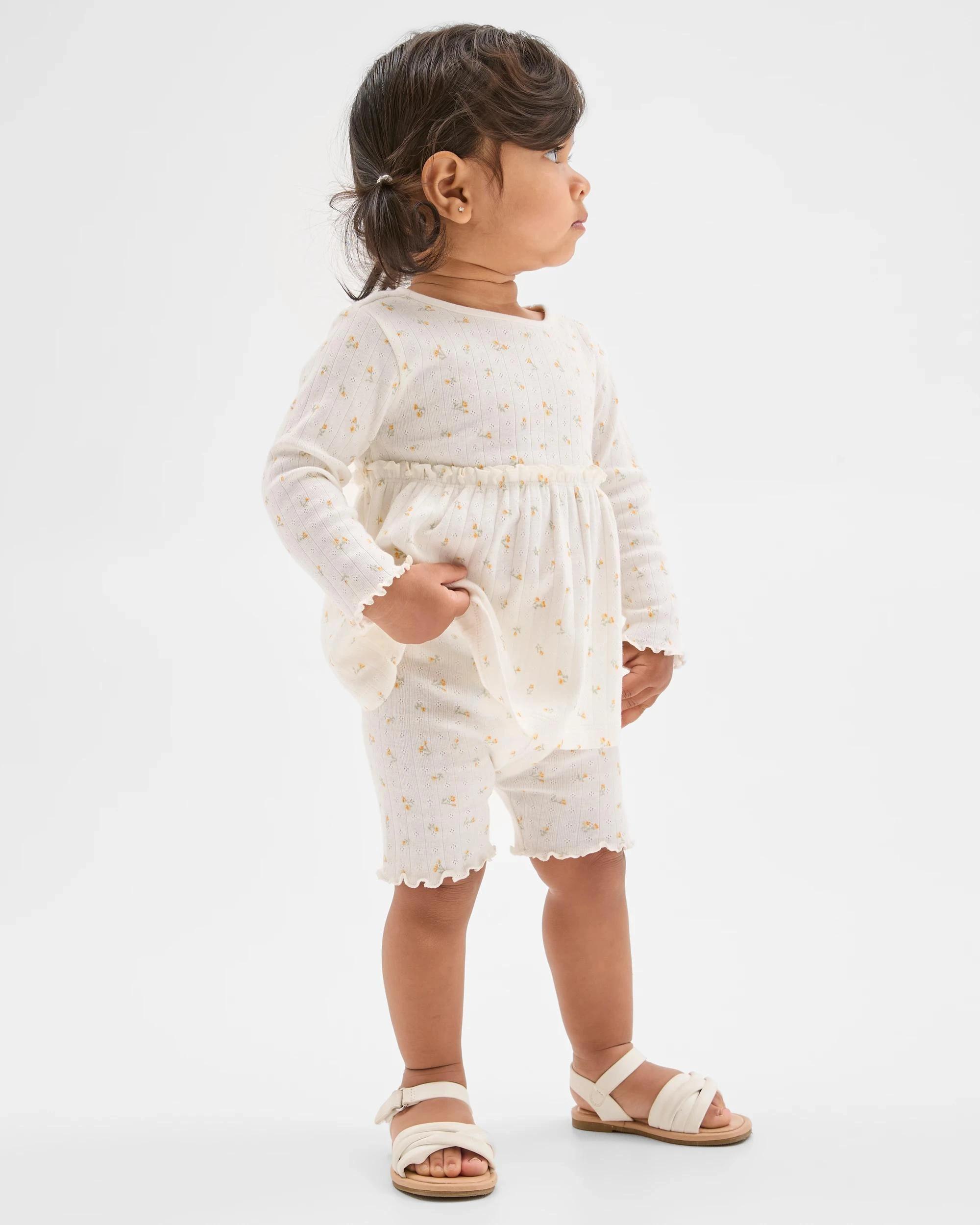2 Target Baby Organic Cotton Baby Rib Dress and Bike Shorts 2 Piece Set FLORAL, 2 of 5