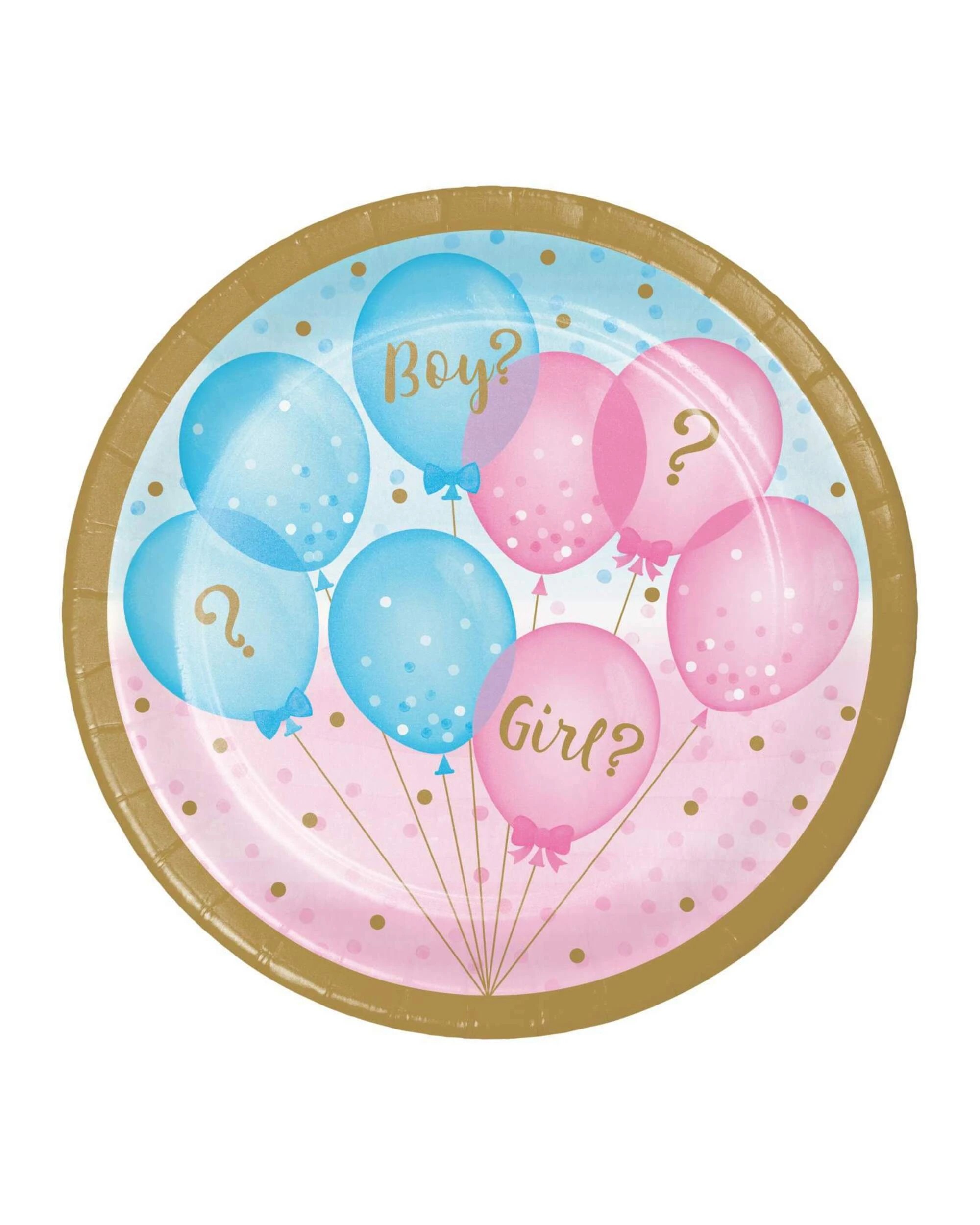 1 Creative Converting Gender Reveal Balloons Small Paper Plates Pack of 8 - Multi, 1 of 1