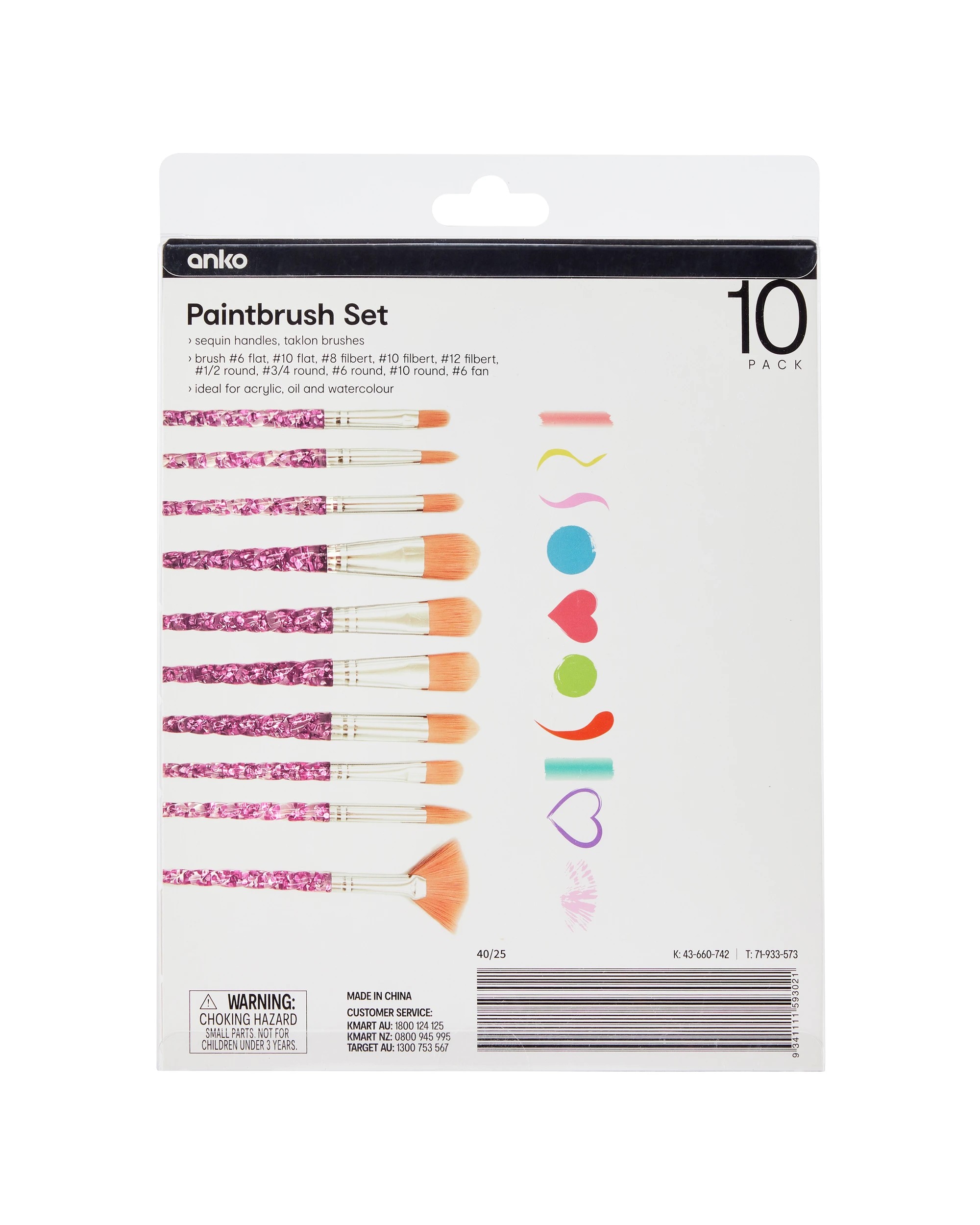 3 10 Pack Paintbrush Set, 3 of 3
